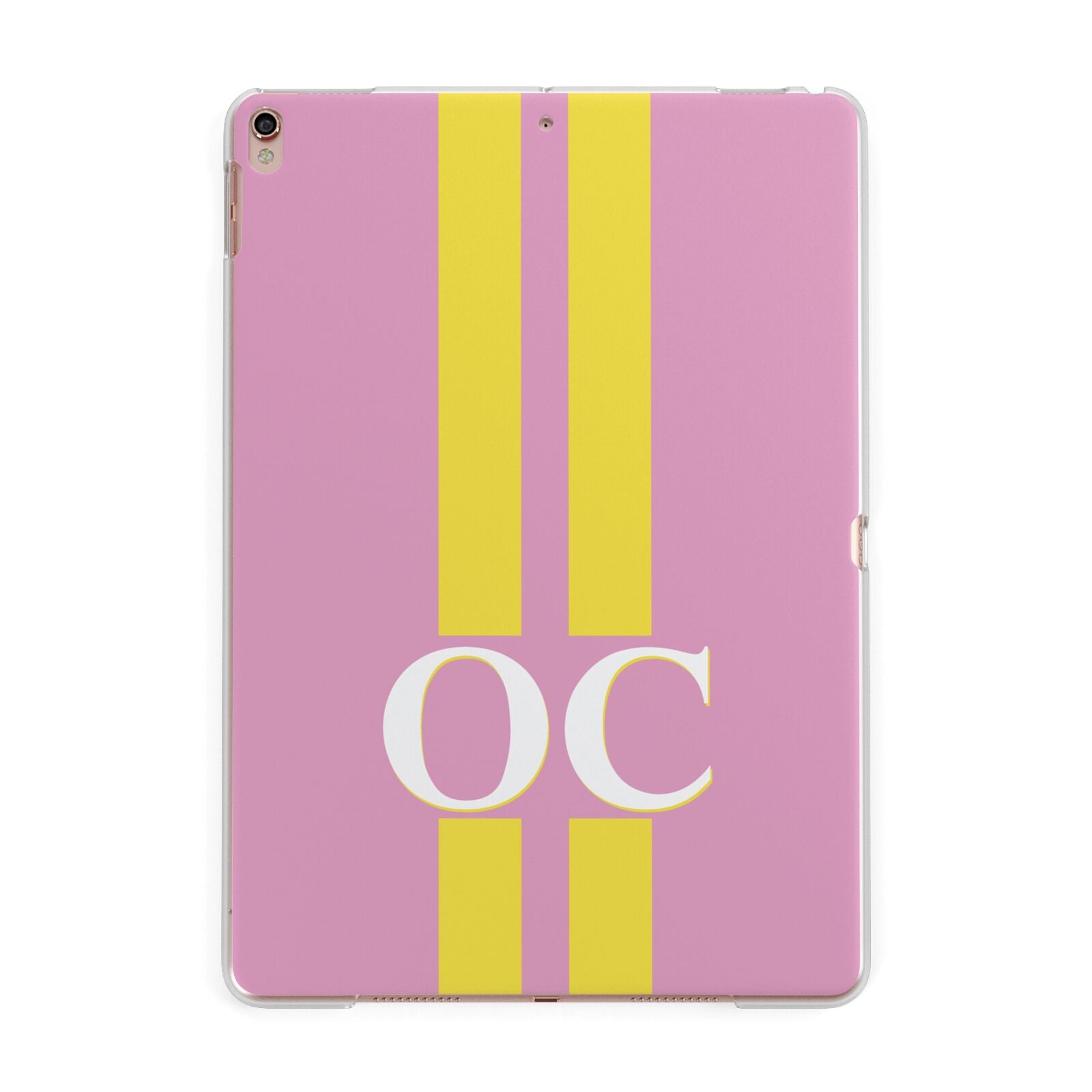 Pink Personalised Initials Apple iPad Rose Gold Case