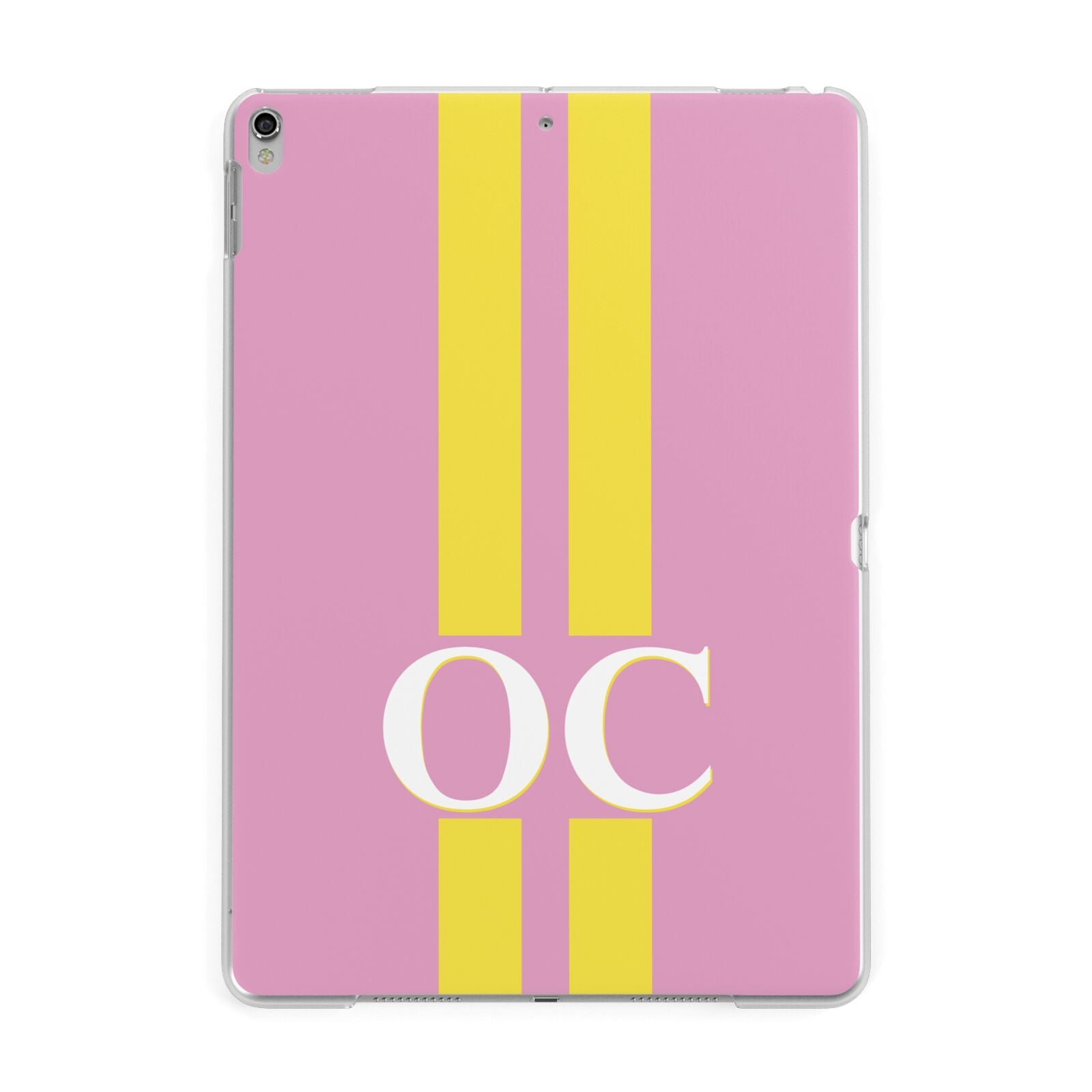 Pink Personalised Initials Apple iPad Silver Case