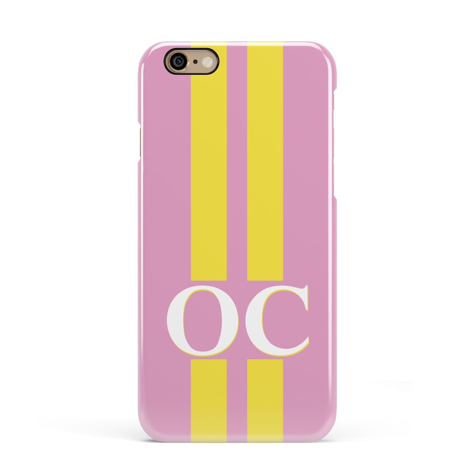 Pink Personalised Initials Apple iPhone 6 3D Snap Case