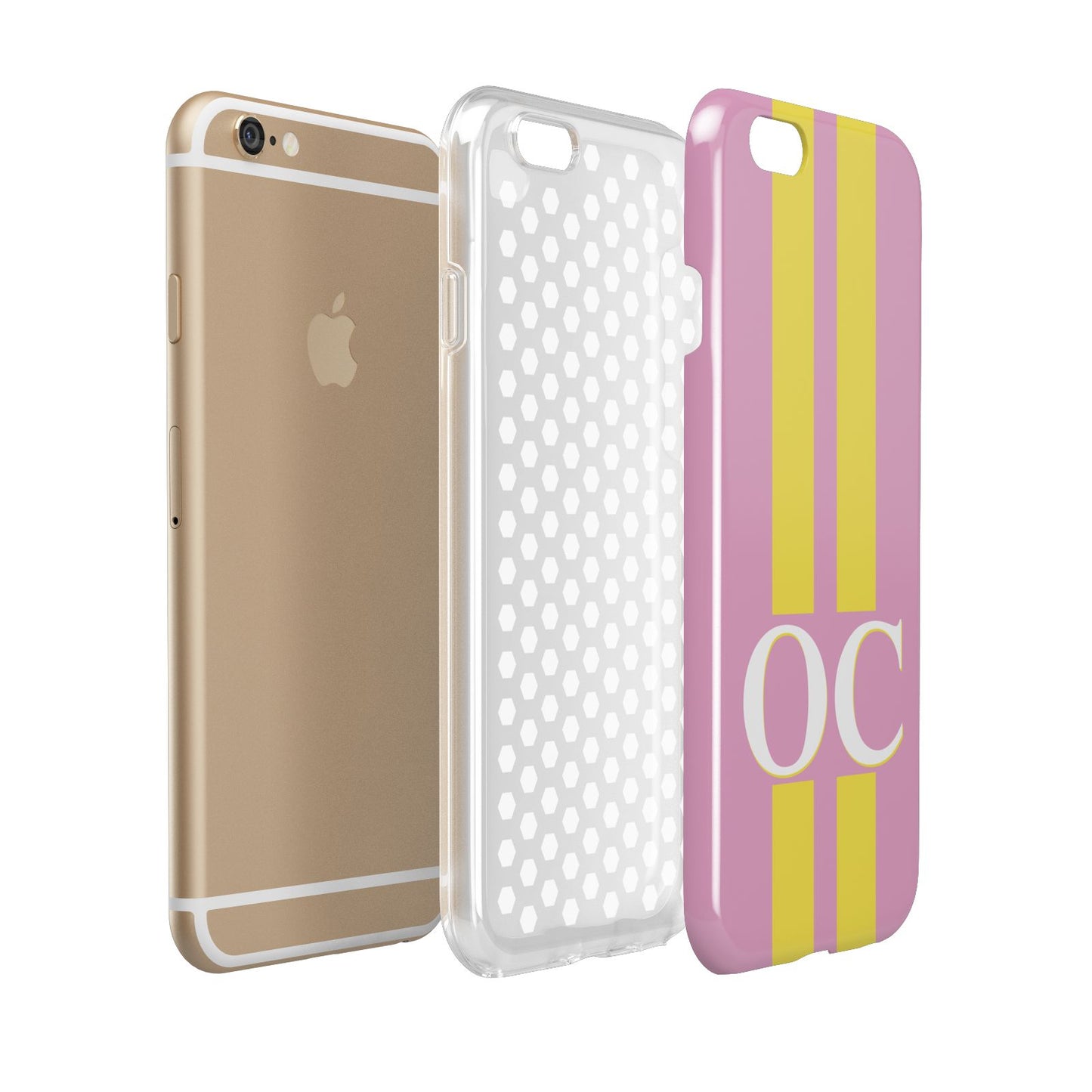 Pink Personalised Initials Apple iPhone 6 3D Tough Case Expanded view