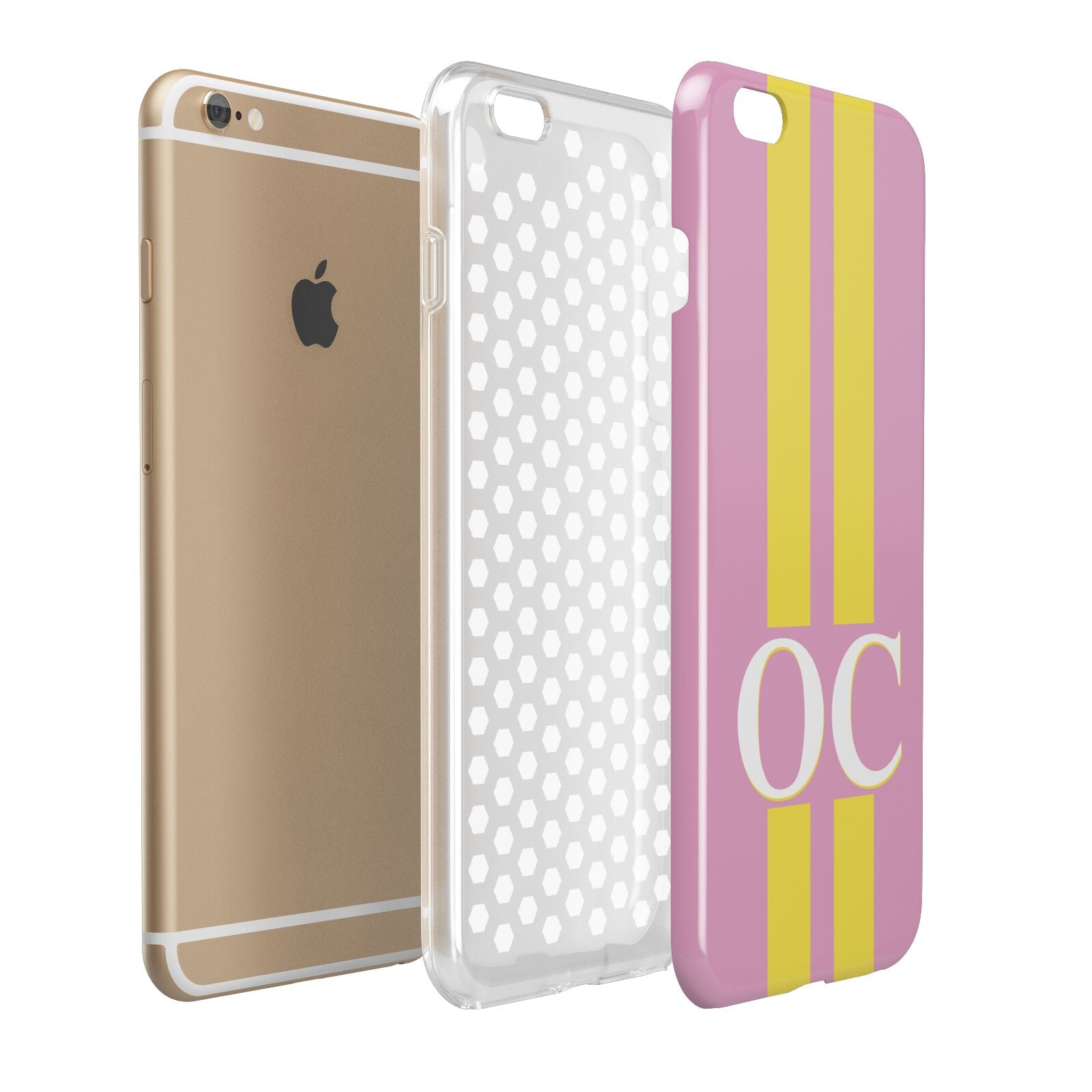 Pink Personalised Initials Apple iPhone 6 Plus 3D Tough Case Expand Detail Image