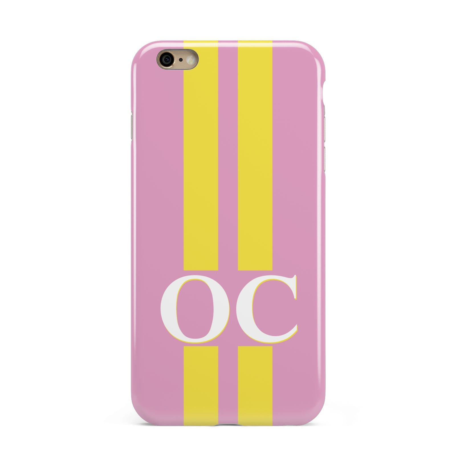 Pink Personalised Initials Apple iPhone 6 Plus 3D Tough Case