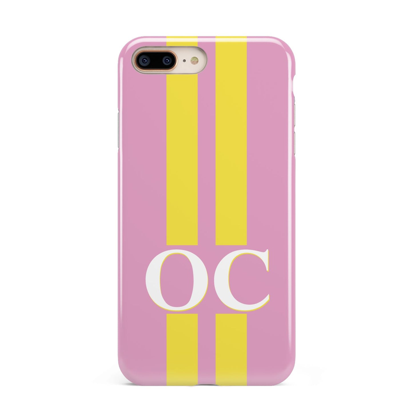 Pink Personalised Initials Apple iPhone 7 8 Plus 3D Tough Case