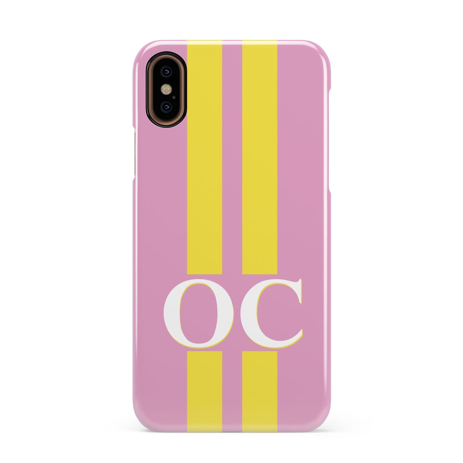 Pink Personalised Initials Apple iPhone XS 3D Snap Case