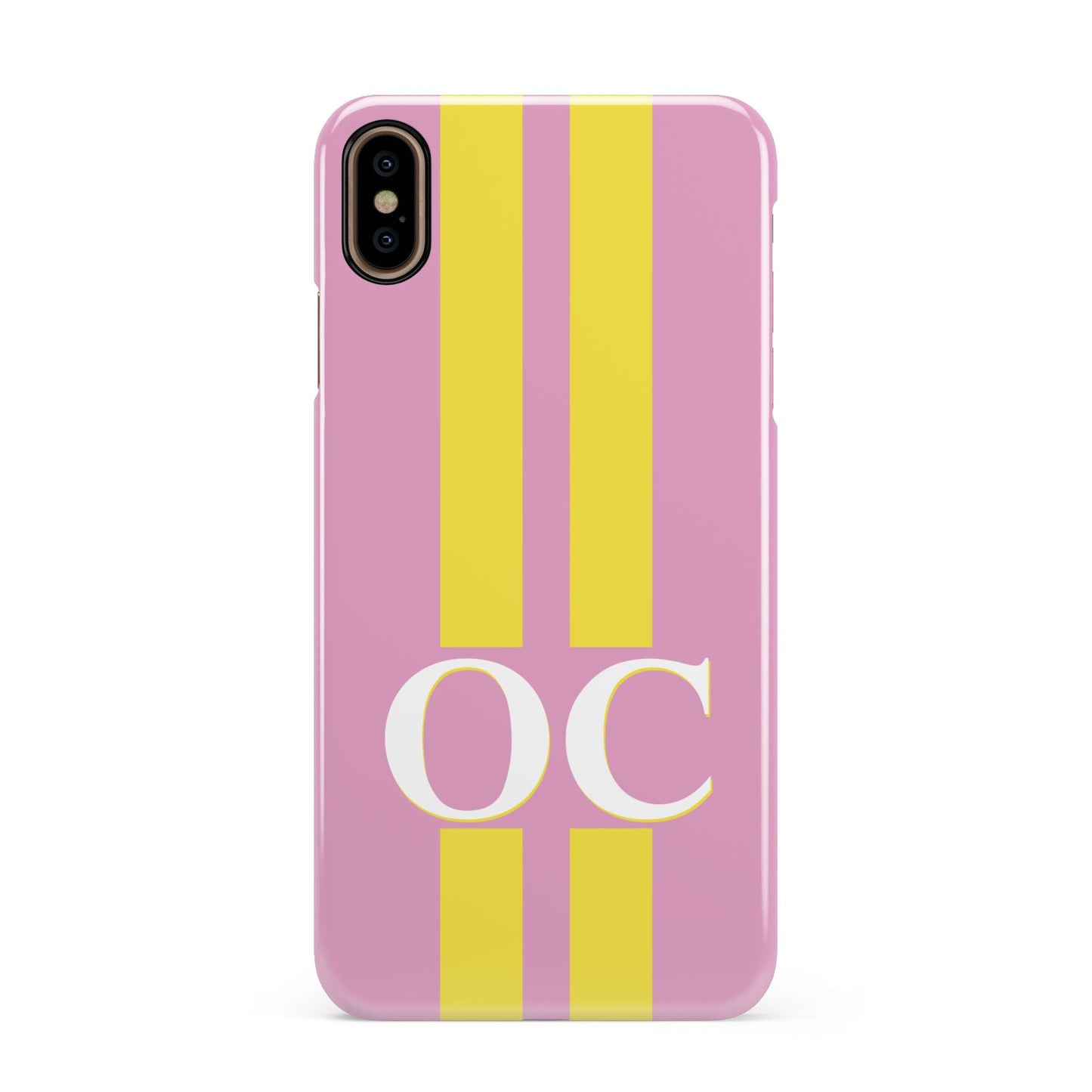 Pink Personalised Initials Apple iPhone Xs Max 3D Snap Case