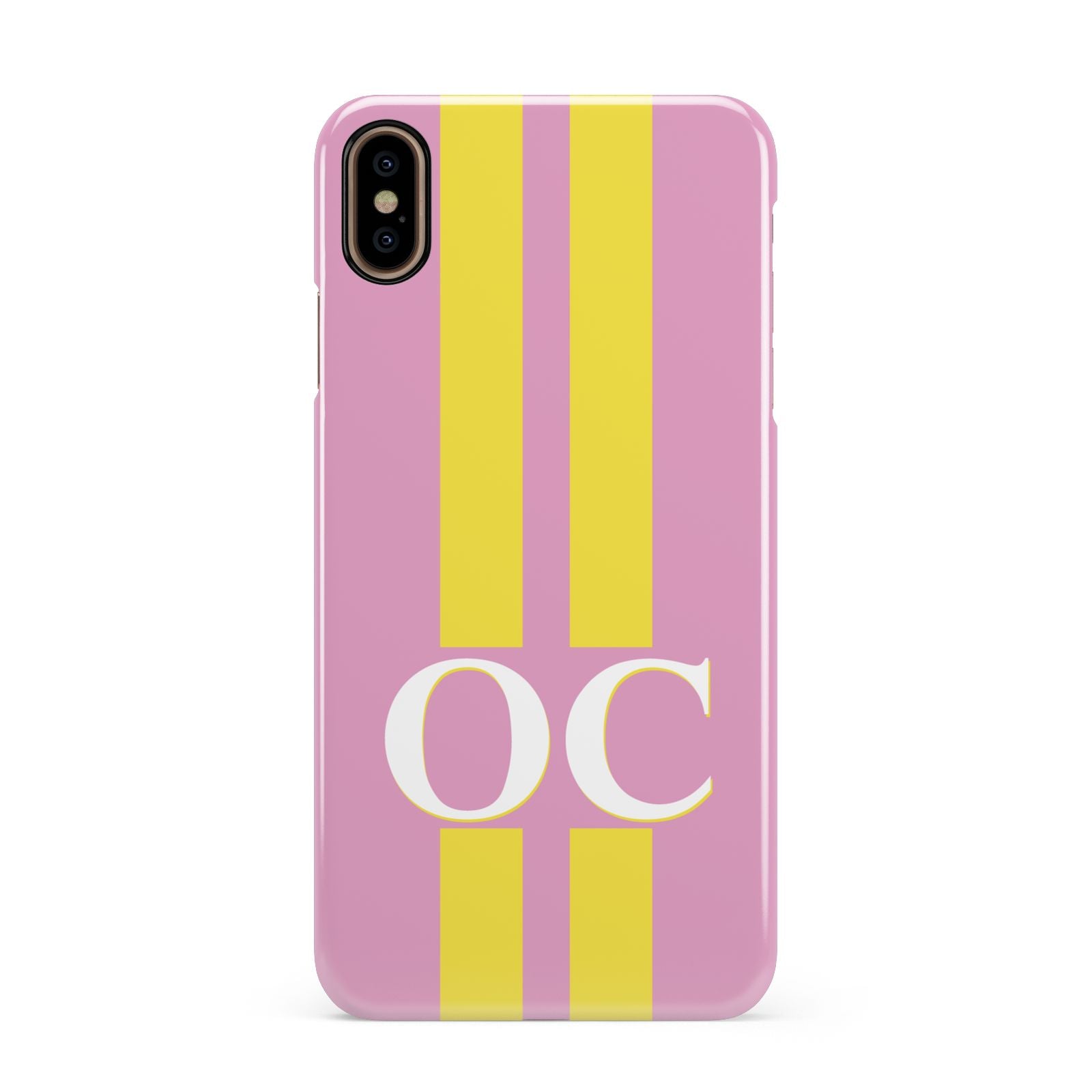 Pink Personalised Initials Apple iPhone Xs Max 3D Snap Case