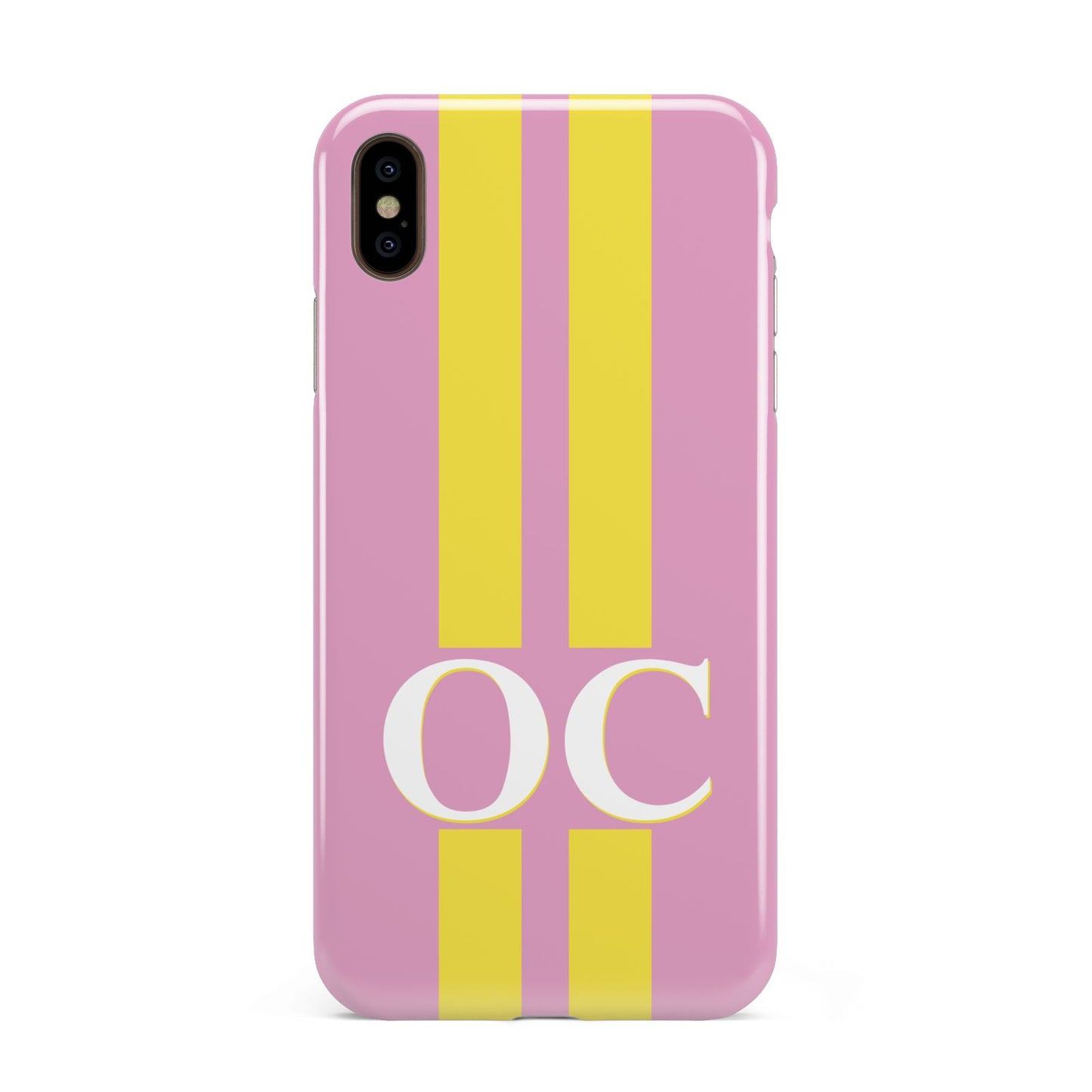 Pink Personalised Initials Apple iPhone Xs Max 3D Tough Case