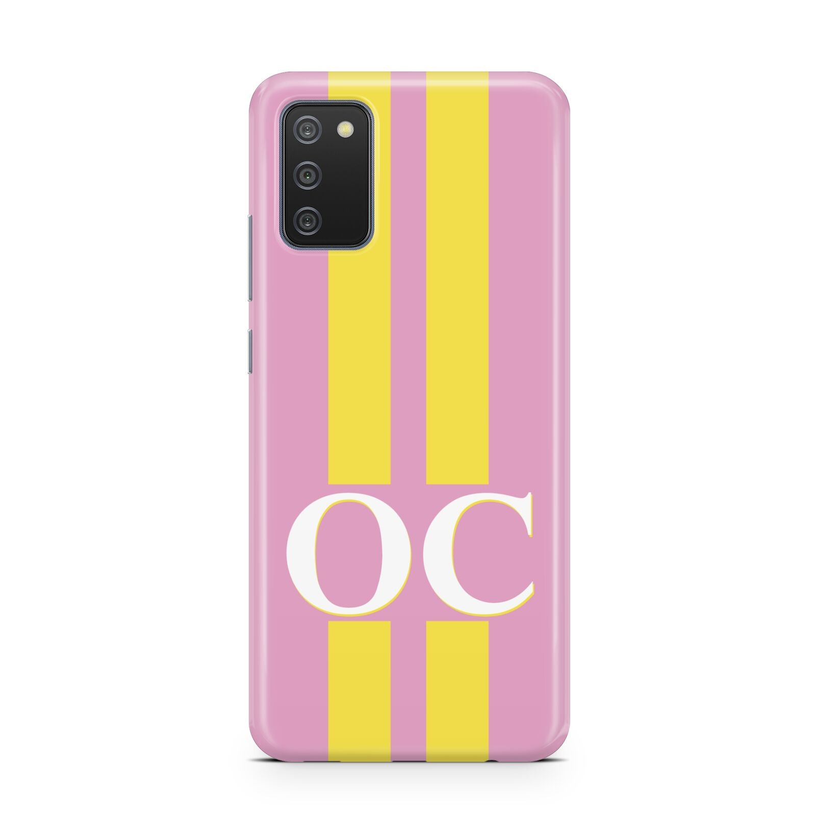 Pink Personalised Initials Samsung A02s Case