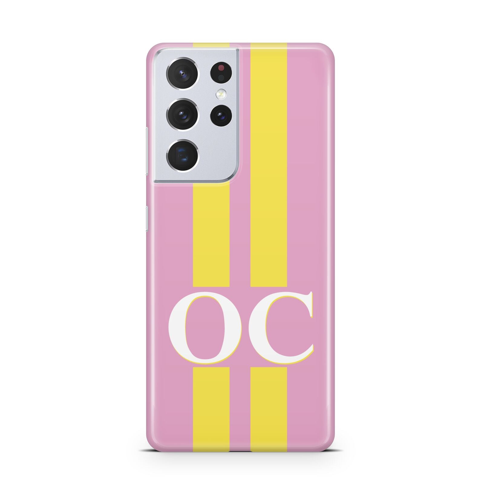 Pink Personalised Initials Samsung S21 Ultra Case