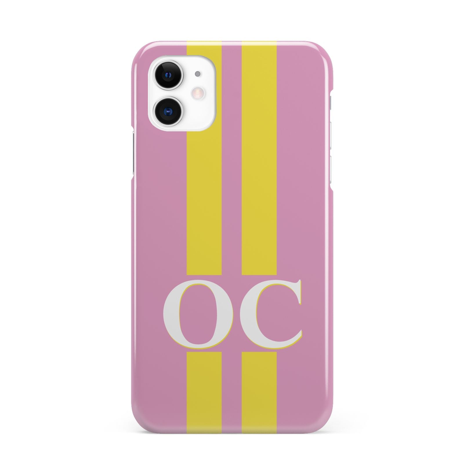 Pink Personalised Initials iPhone 11 3D Snap Case