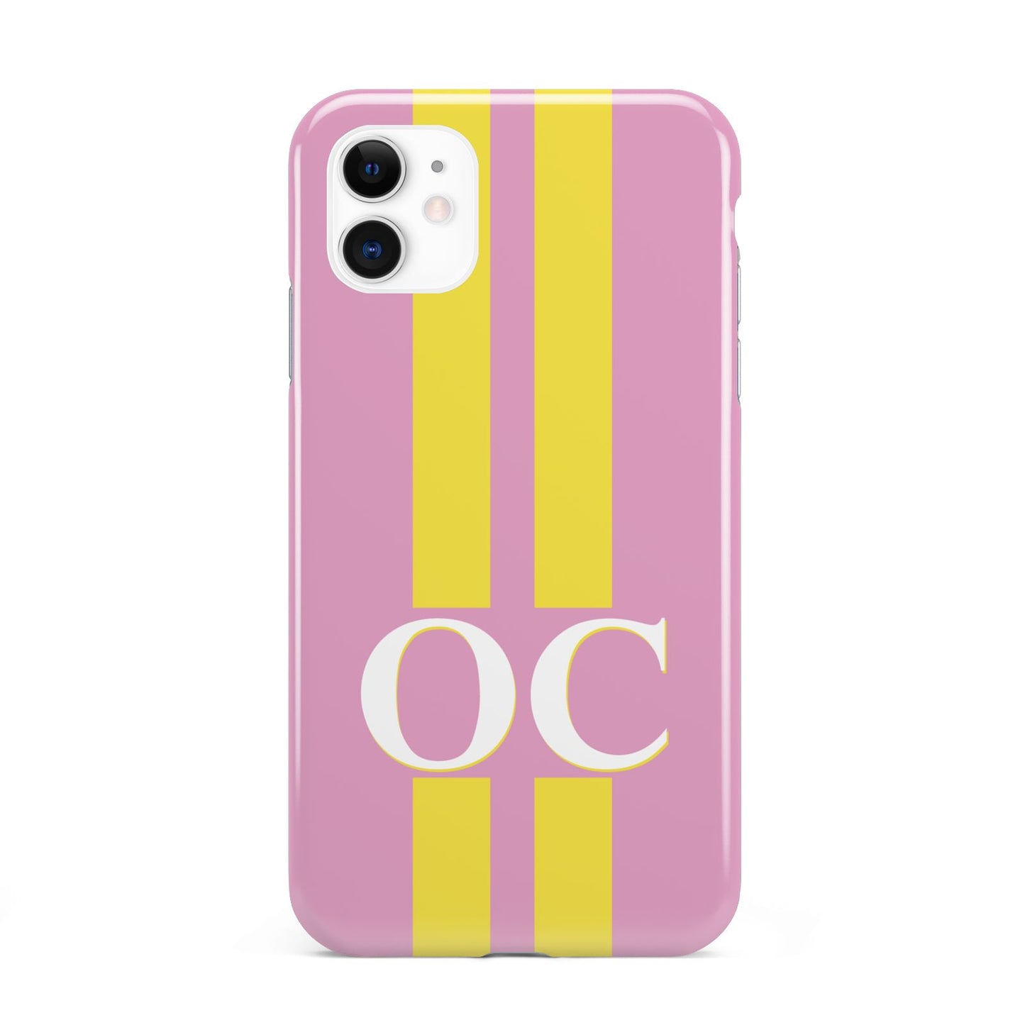 Pink Personalised Initials iPhone 11 3D Tough Case