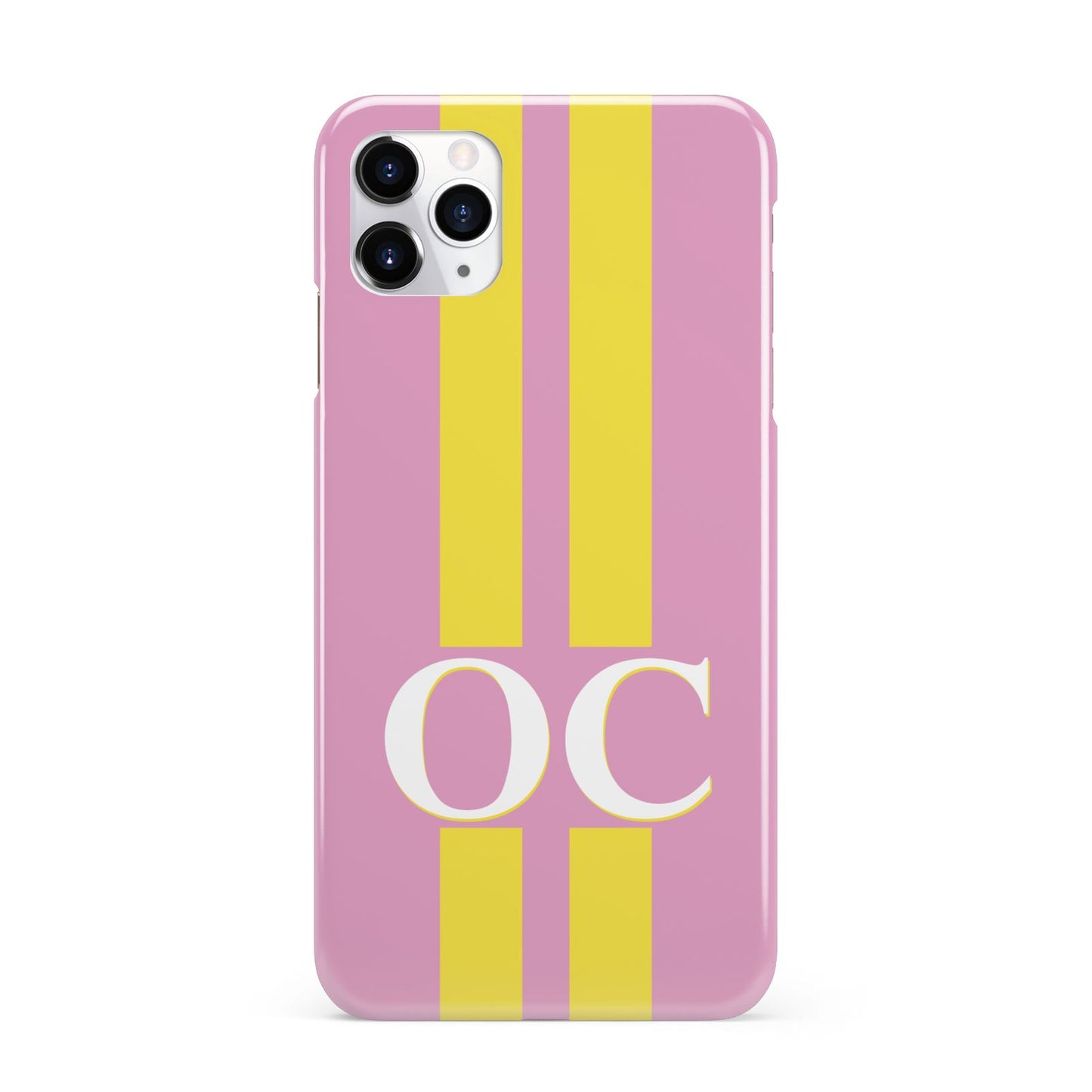 Pink Personalised Initials iPhone 11 Pro Max 3D Snap Case