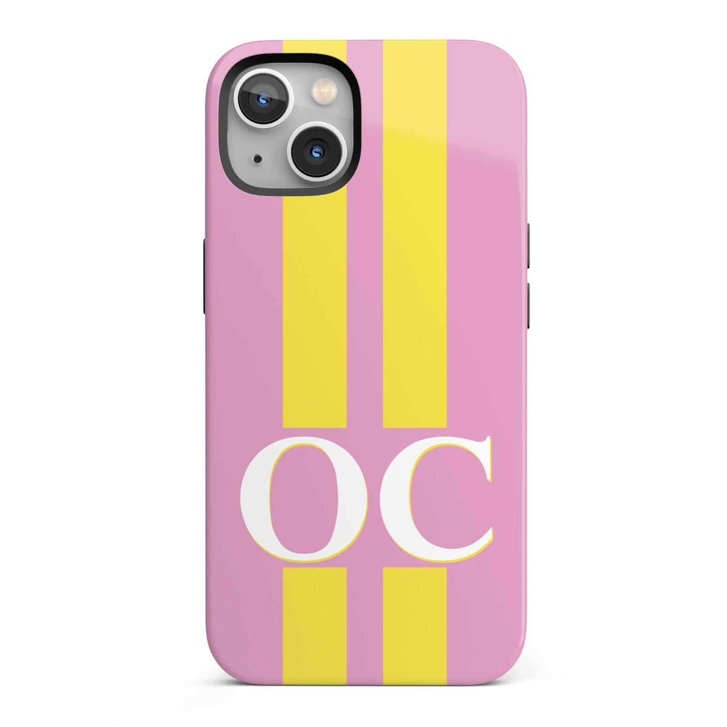 Pink Personalised Initials iPhone 13 Full Wrap 3D Tough Case