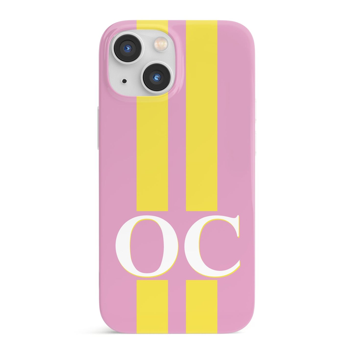 Pink Personalised Initials iPhone 13 Mini Full Wrap 3D Snap Case