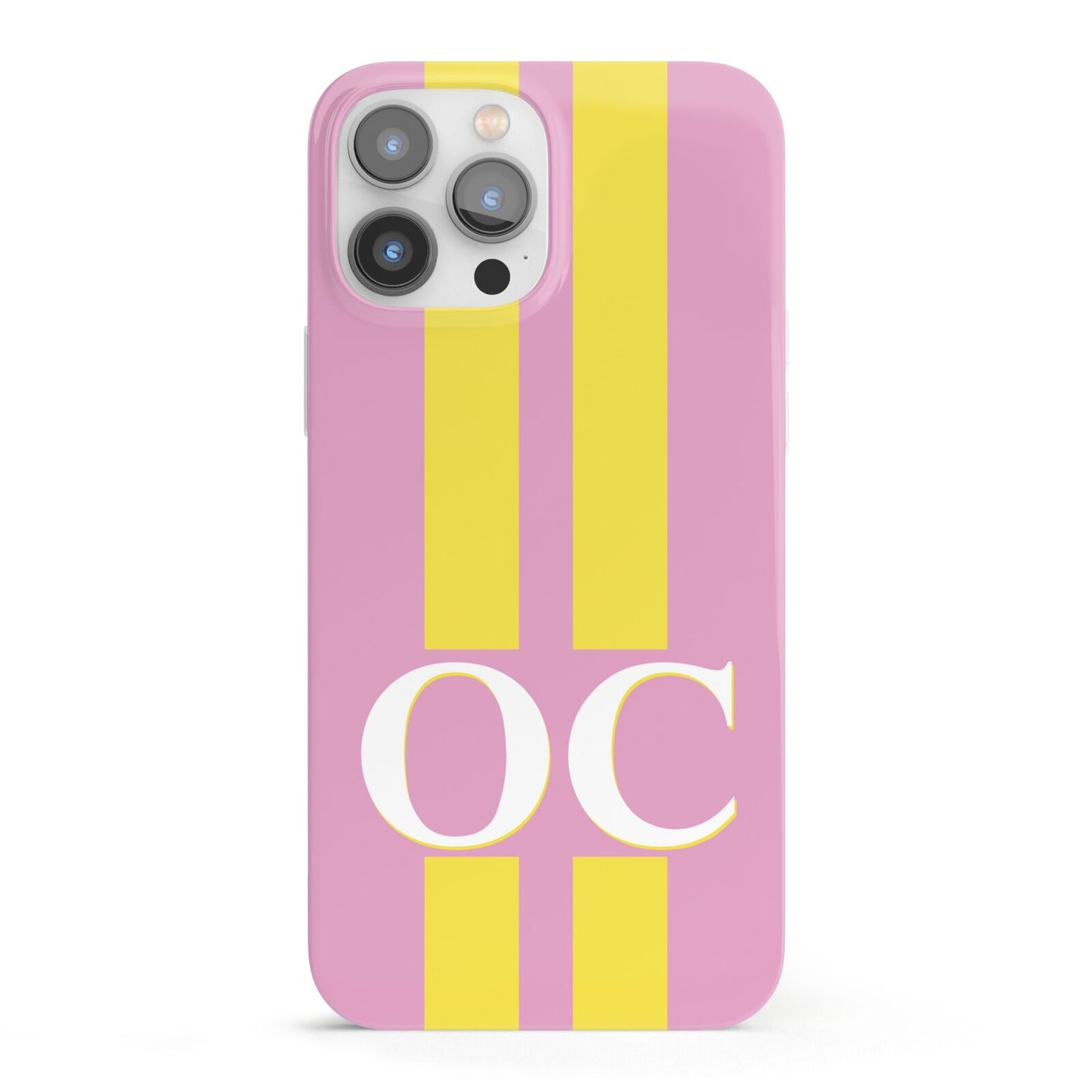 Pink Personalised Initials iPhone 13 Pro Max Full Wrap 3D Snap Case