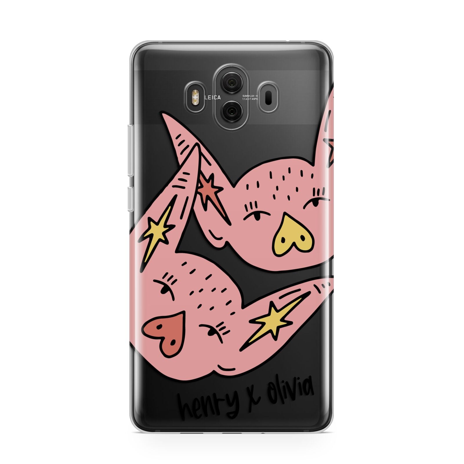 Pink Pigs Couple Huawei Mate 10 Protective Phone Case