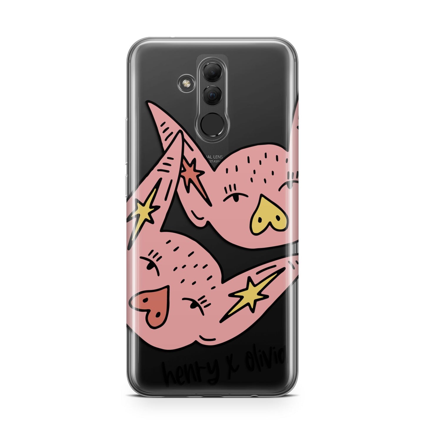 Pink Pigs Couple Huawei Mate 20 Lite