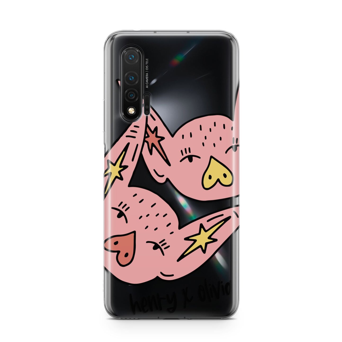 Pink Pigs Couple Huawei Nova 6 Phone Case