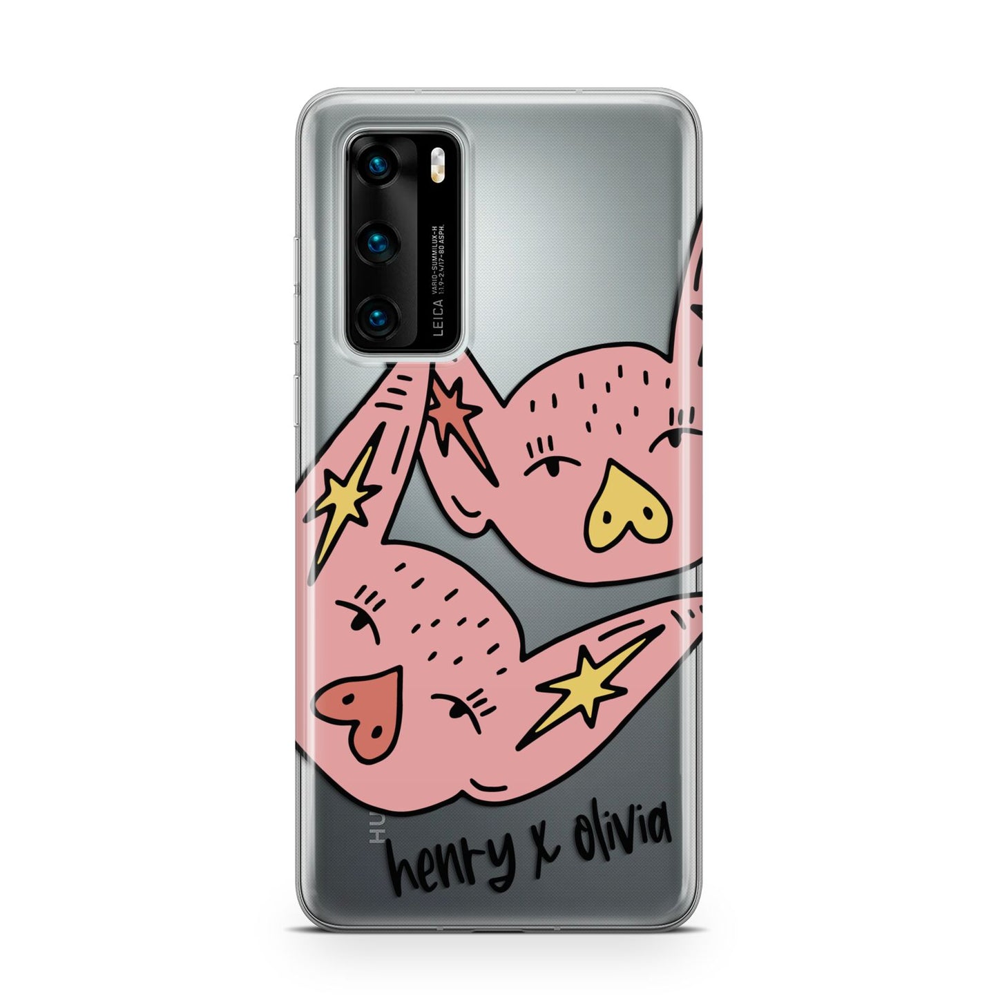 Pink Pigs Couple Huawei P40 Phone Case