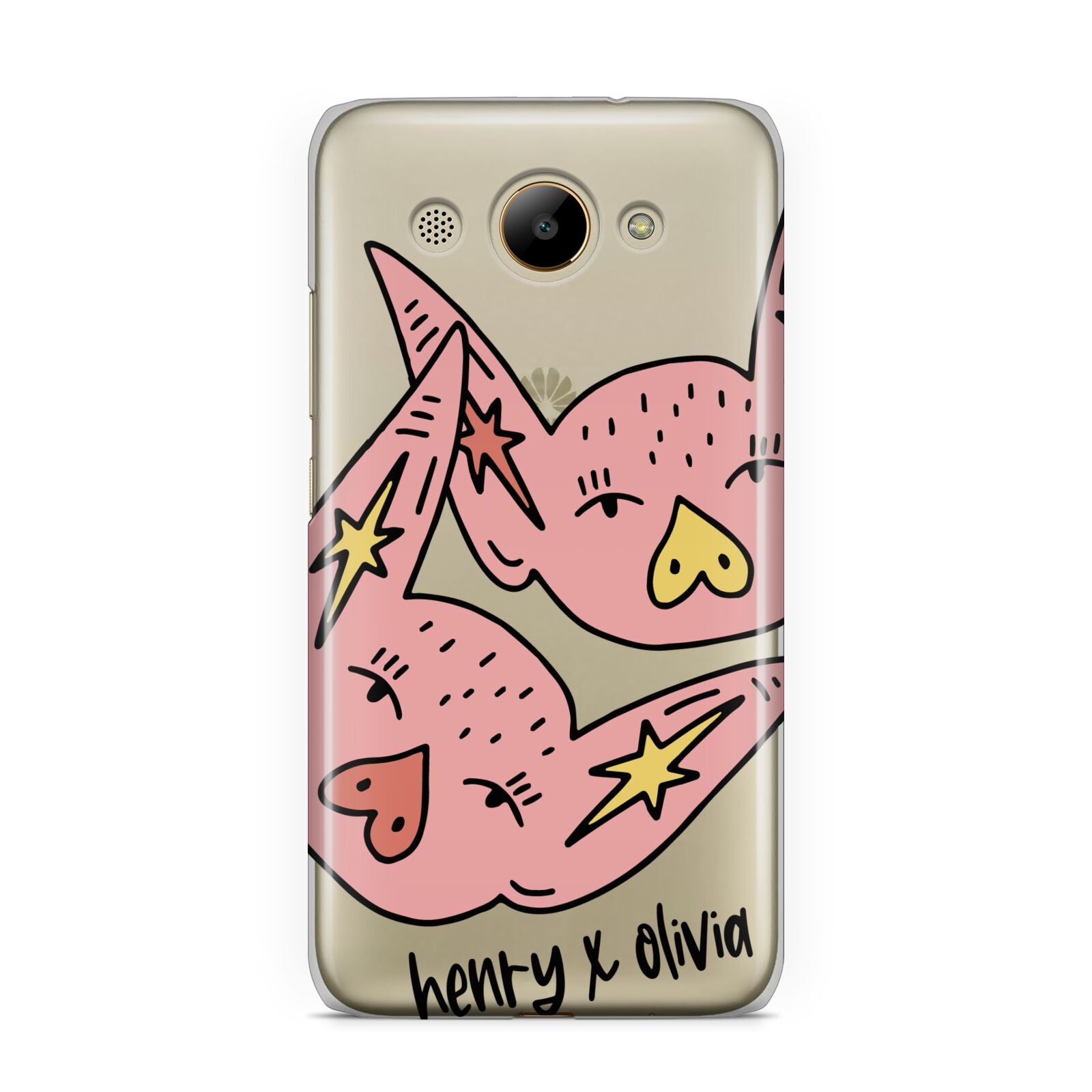 Pink Pigs Couple Huawei Y3 2017