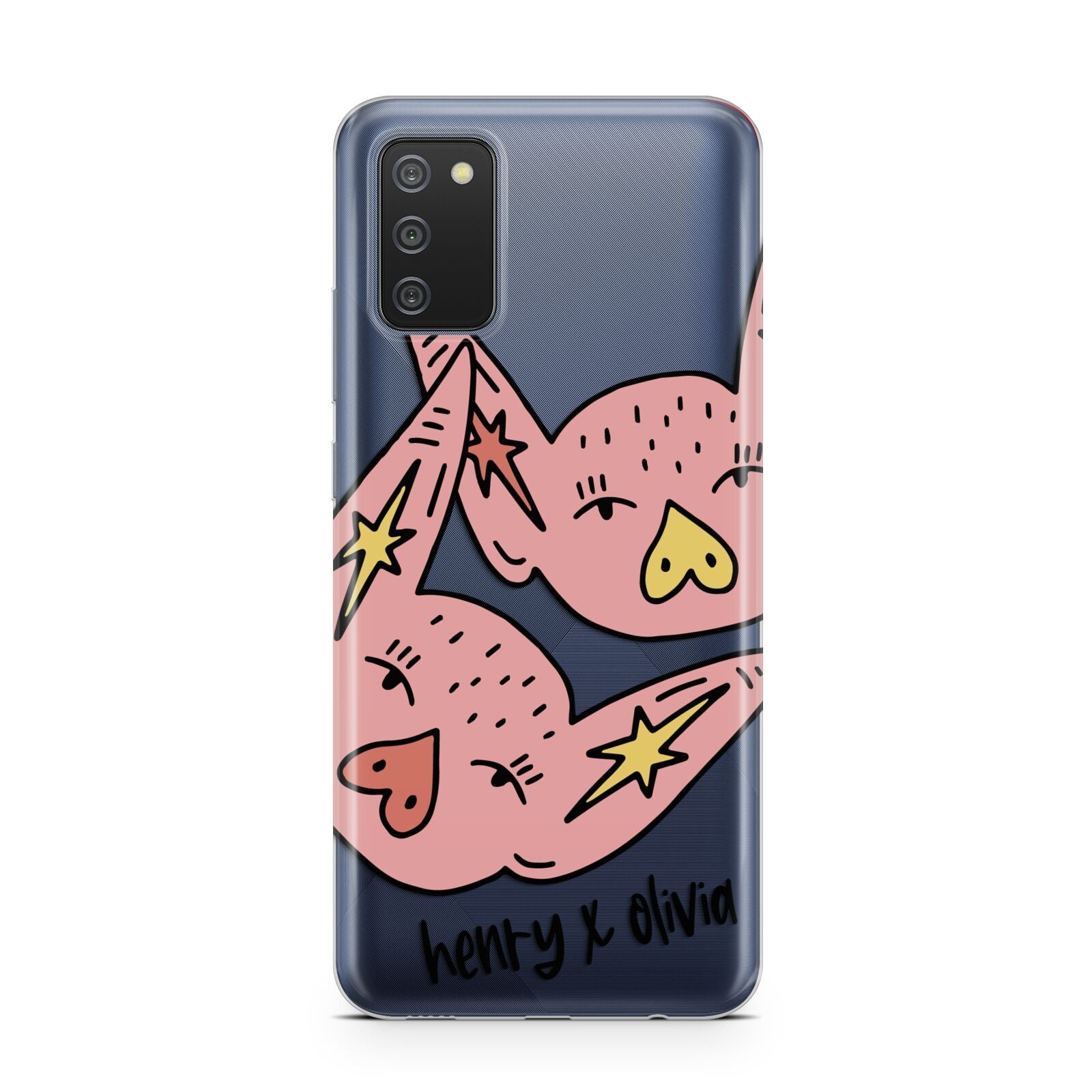 Pink Pigs Couple Samsung A02s Case