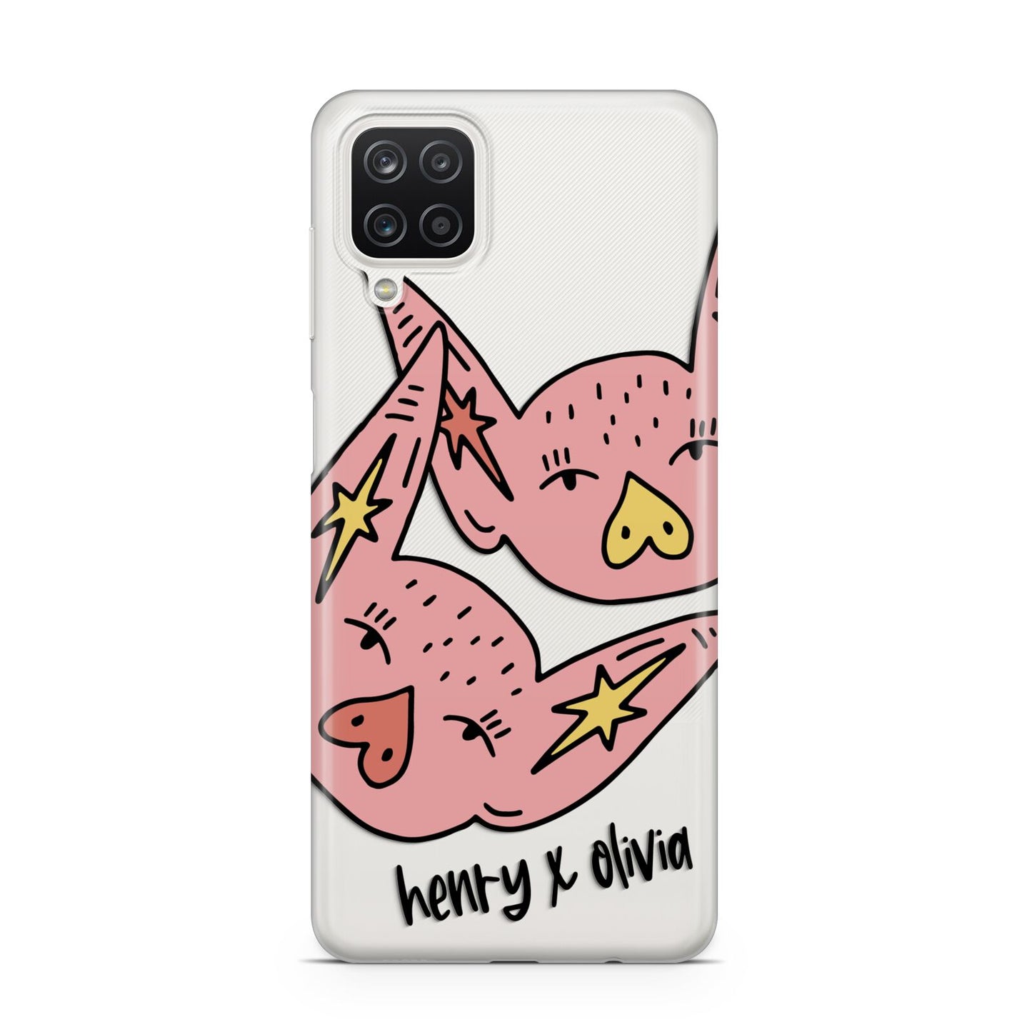 Pink Pigs Couple Samsung A12 Case