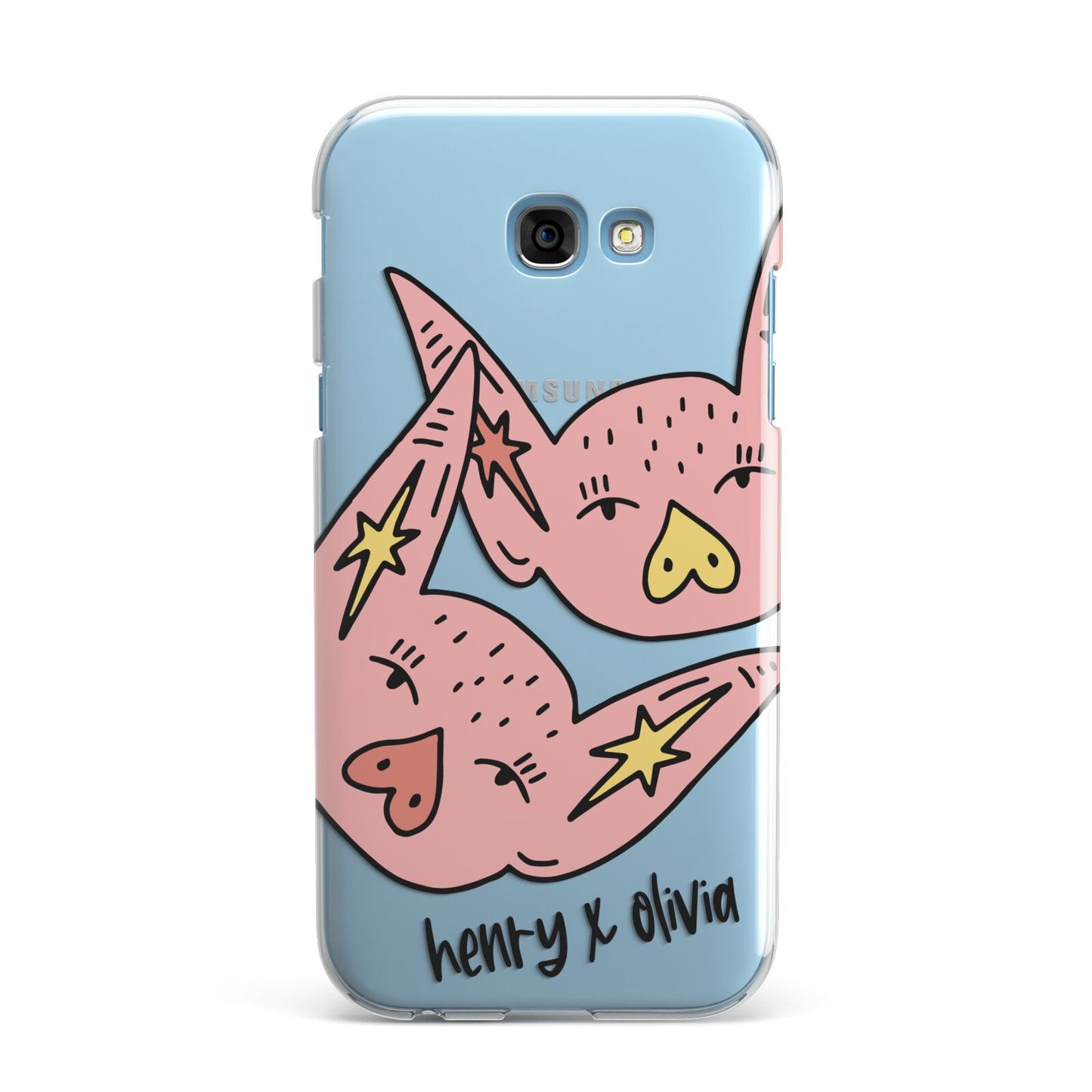 Pink Pigs Couple Samsung Galaxy A7 2017 Case