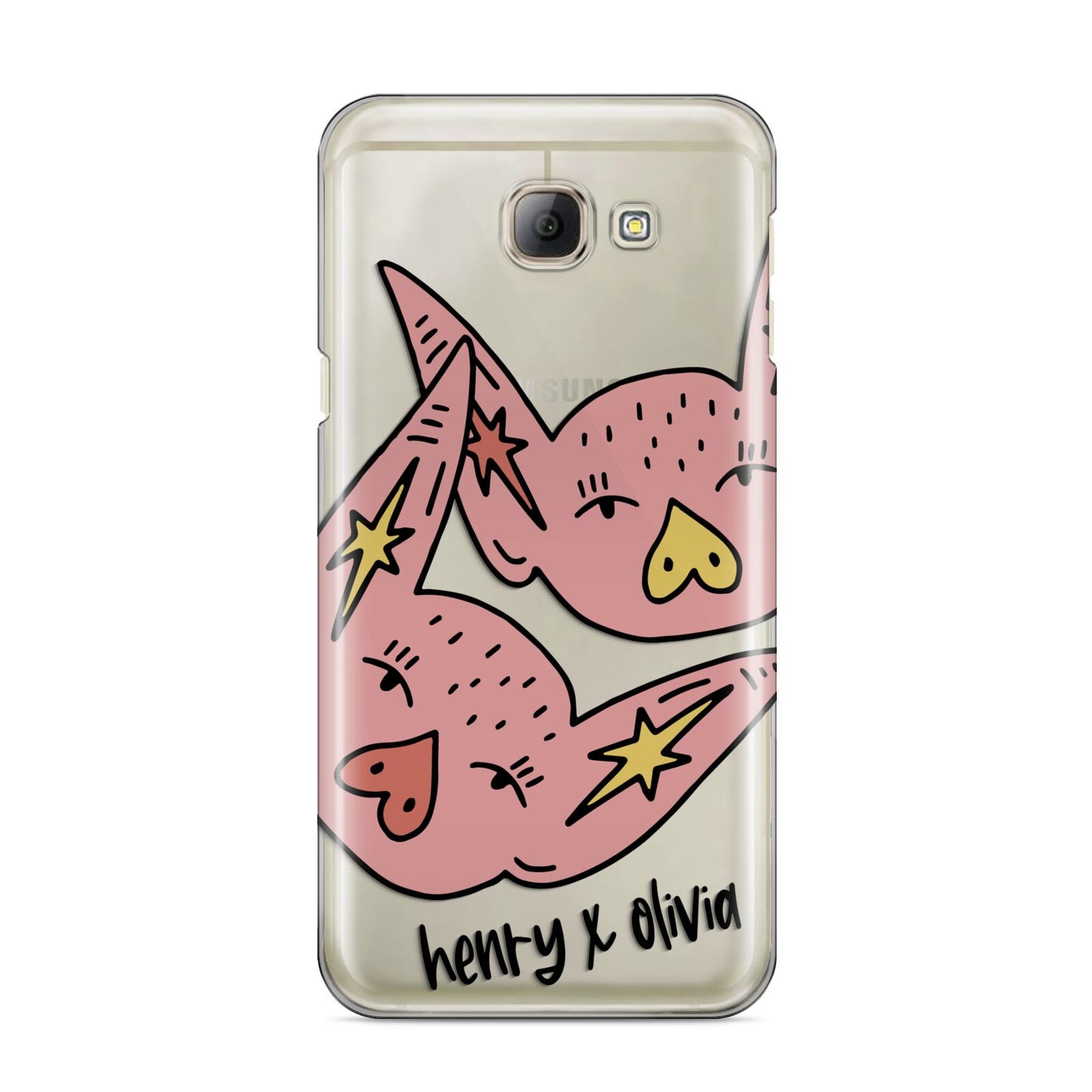 Pink Pigs Couple Samsung Galaxy A8 2016 Case