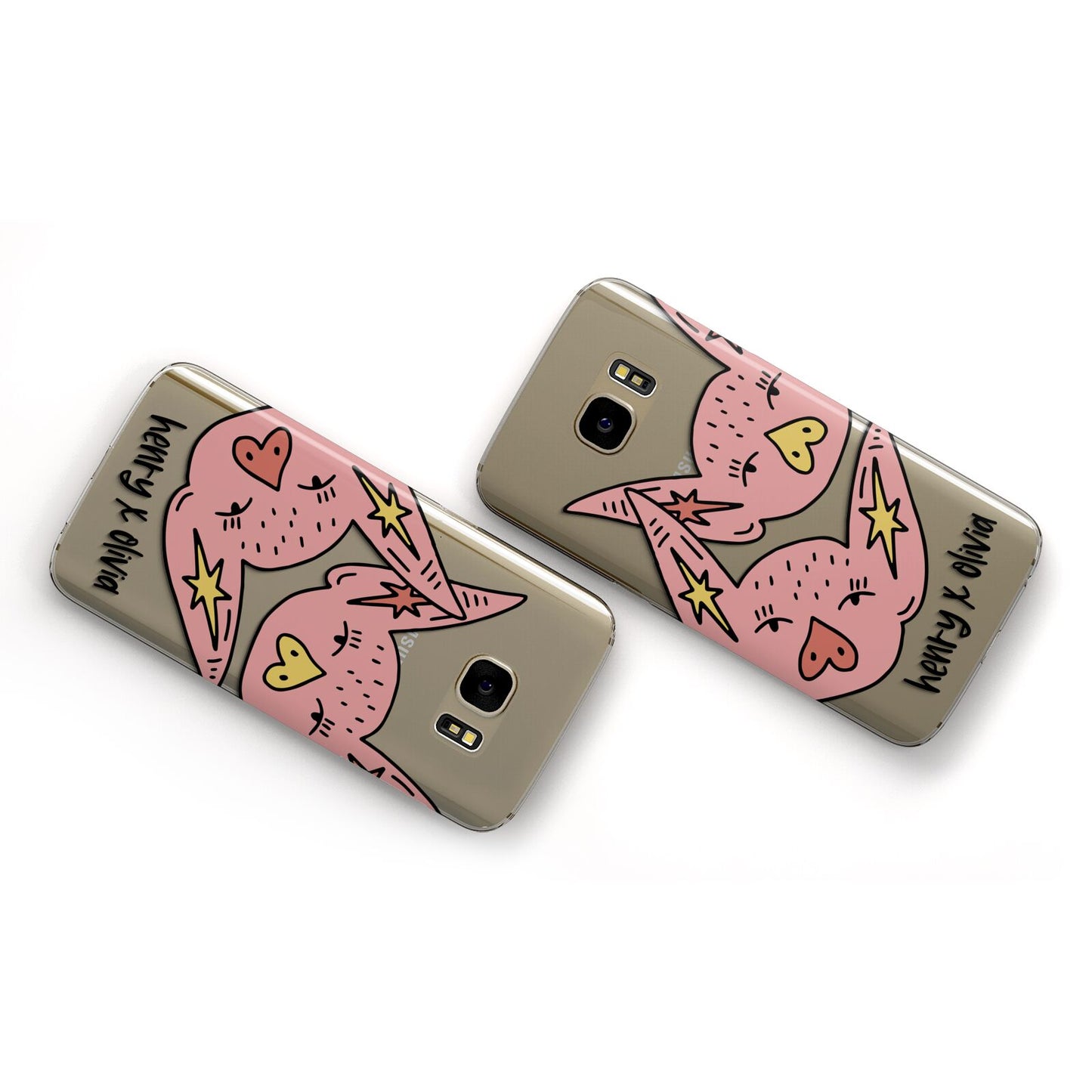 Pink Pigs Couple Samsung Galaxy Case Flat Overview