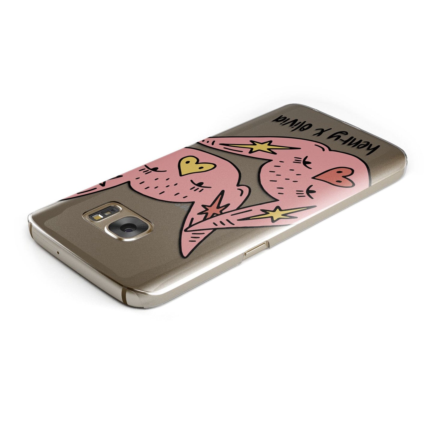 Pink Pigs Couple Samsung Galaxy Case Top Cutout