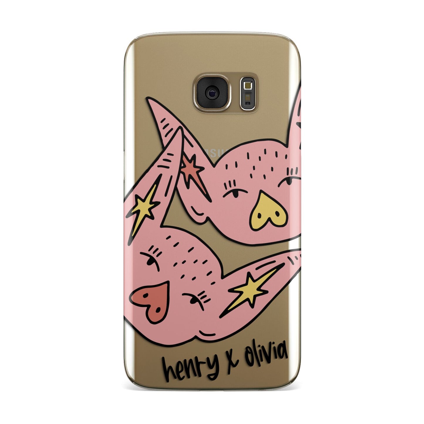 Pink Pigs Couple Samsung Galaxy Case