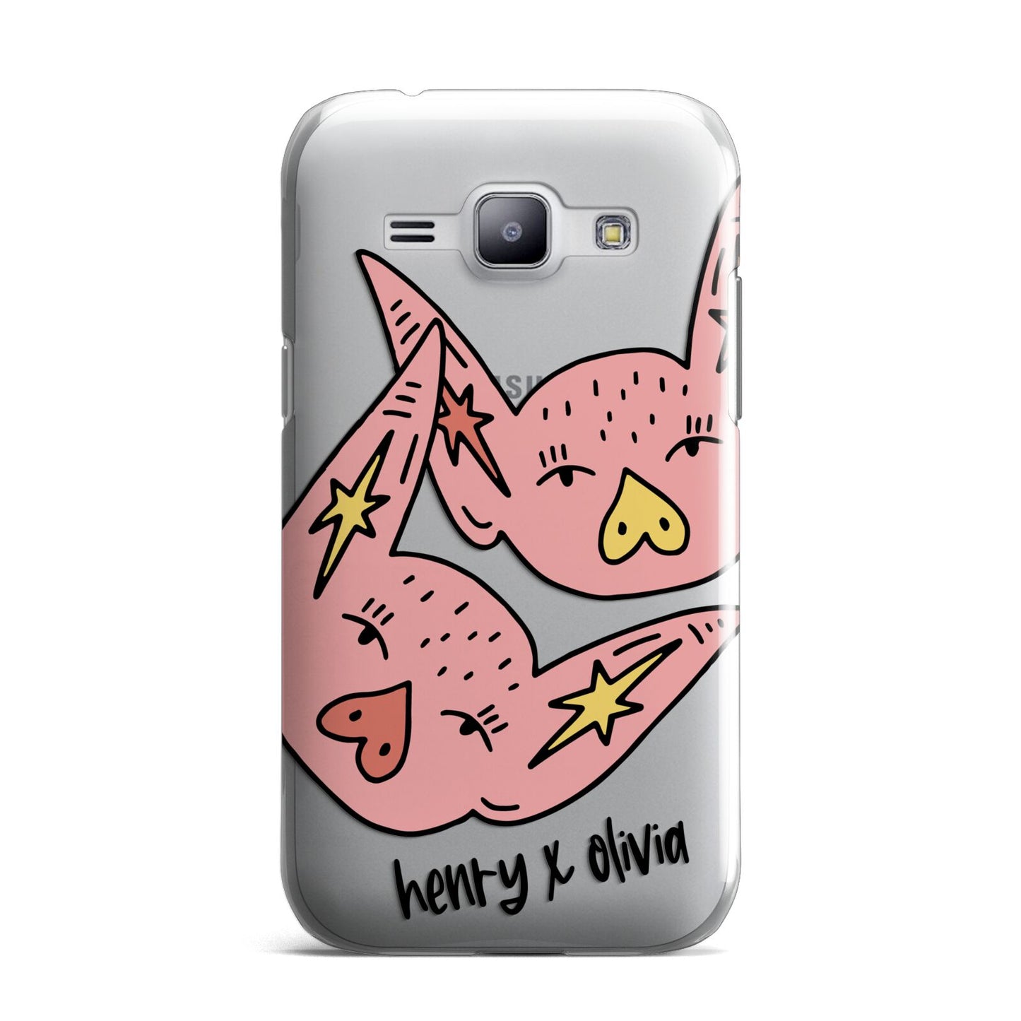 Pink Pigs Couple Samsung Galaxy J1 2015 Case