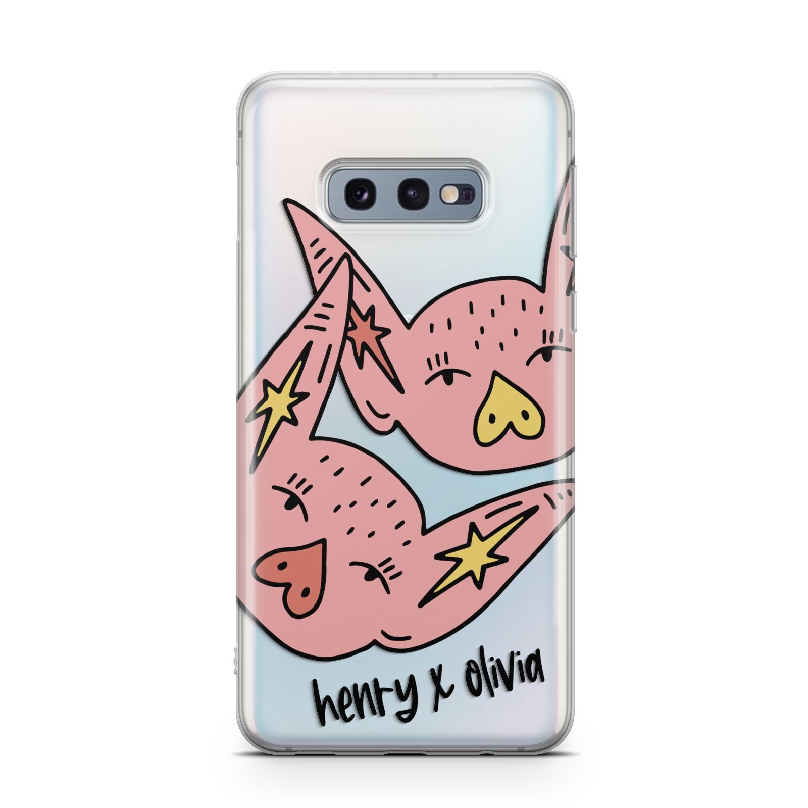 Pink Pigs Couple Samsung Galaxy S10E Case