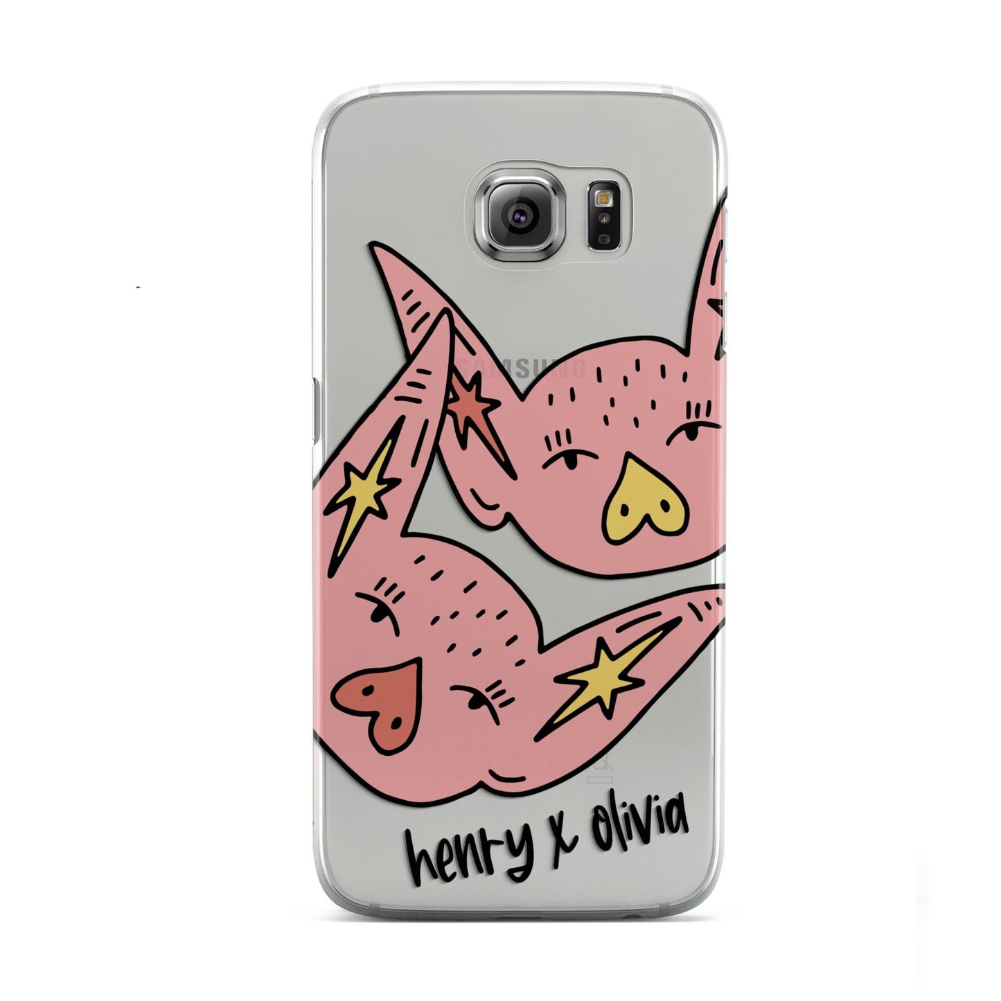 Pink Pigs Couple Samsung Galaxy S6 Case