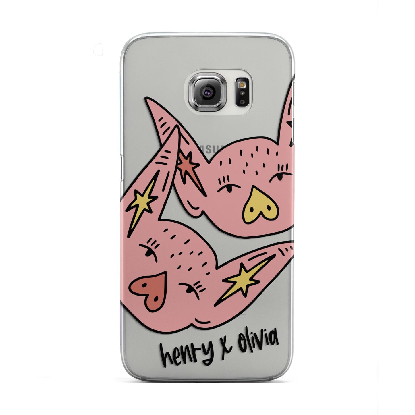 Pink Pigs Couple Samsung Galaxy S6 Edge Case