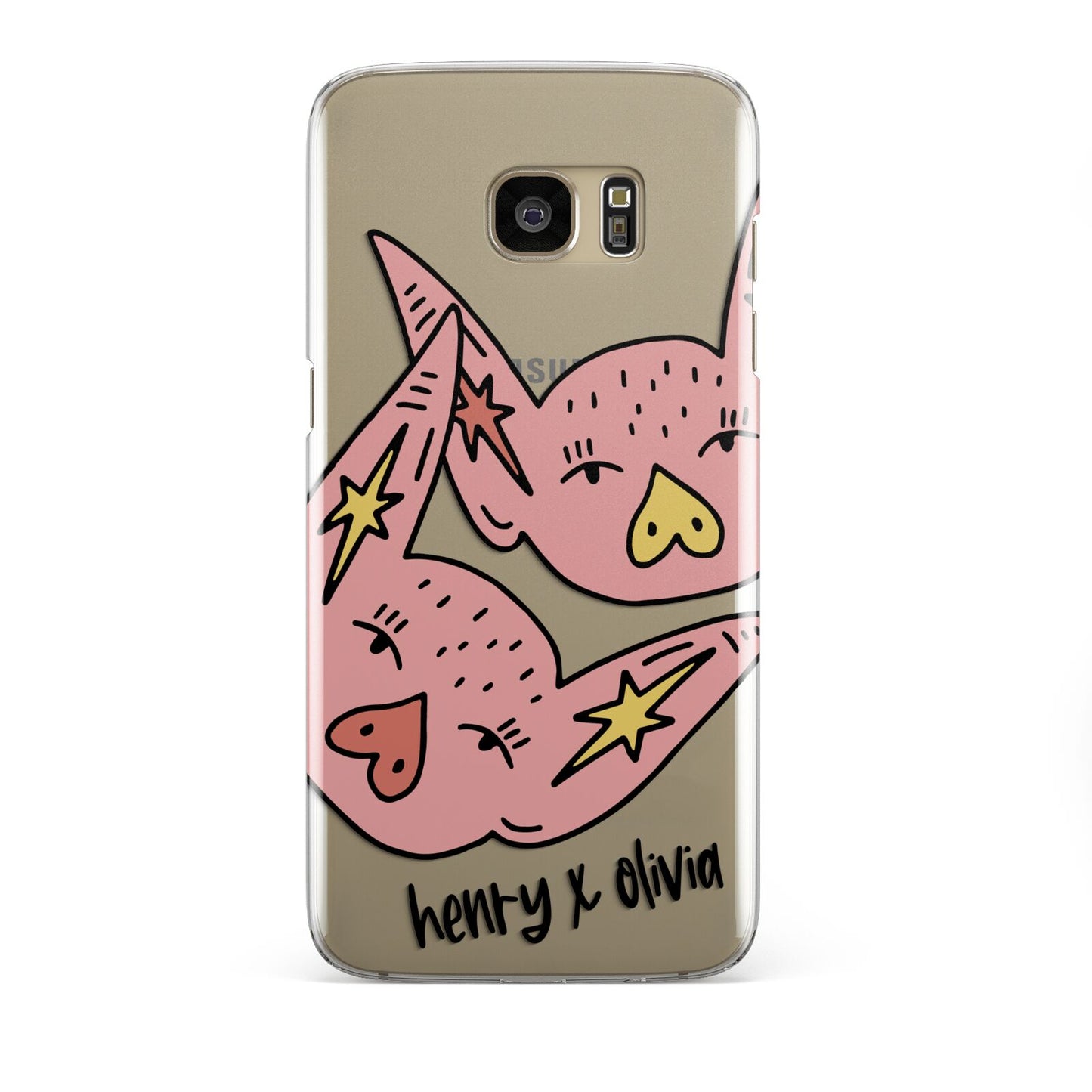 Pink Pigs Couple Samsung Galaxy S7 Edge Case