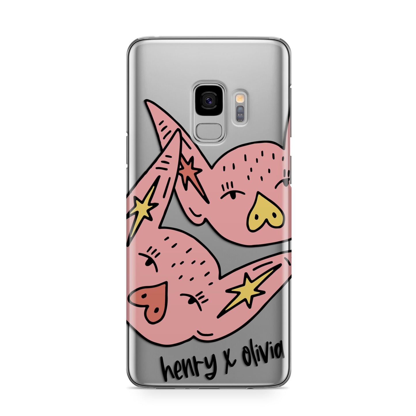 Pink Pigs Couple Samsung Galaxy S9 Case