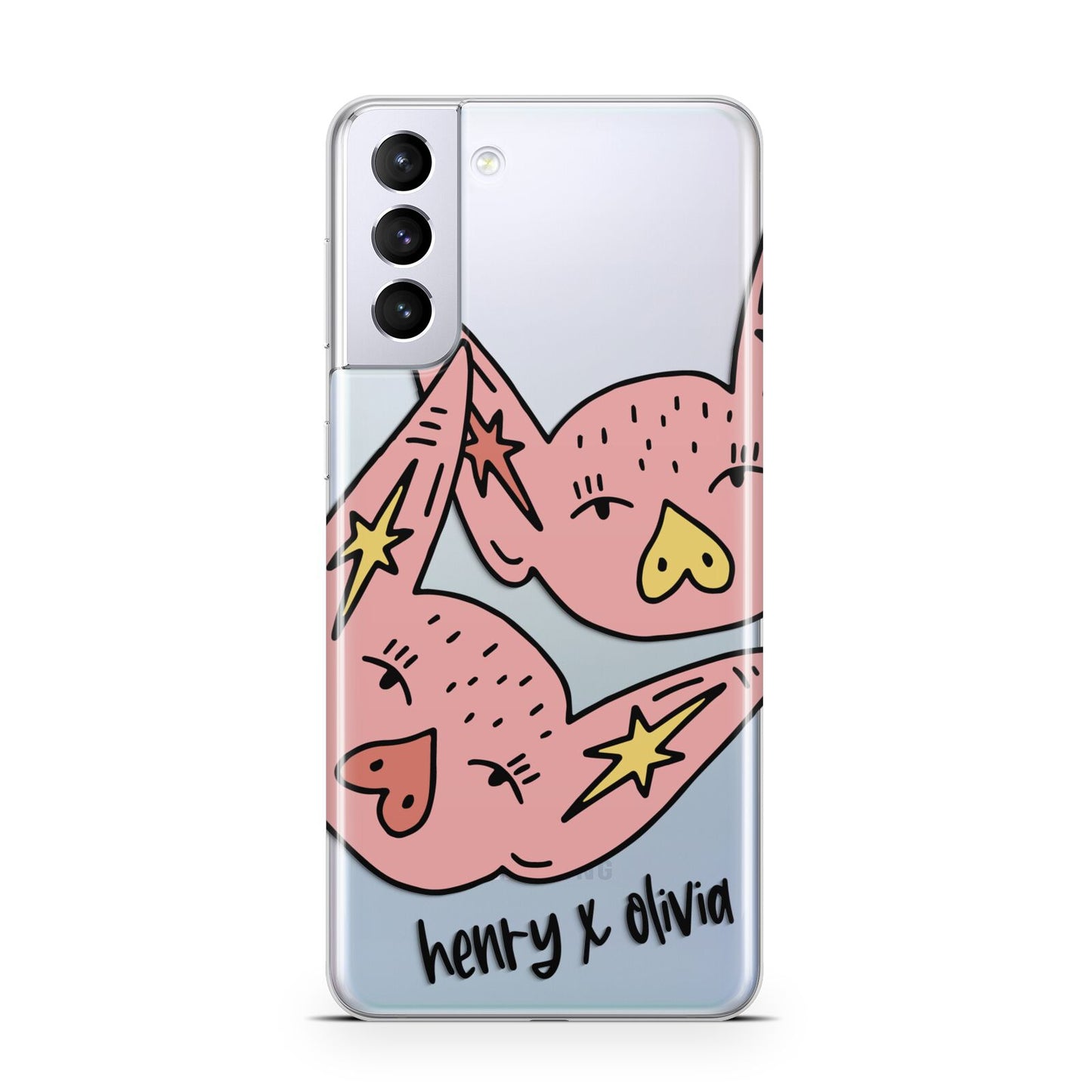 Pink Pigs Couple Samsung S21 Plus Case