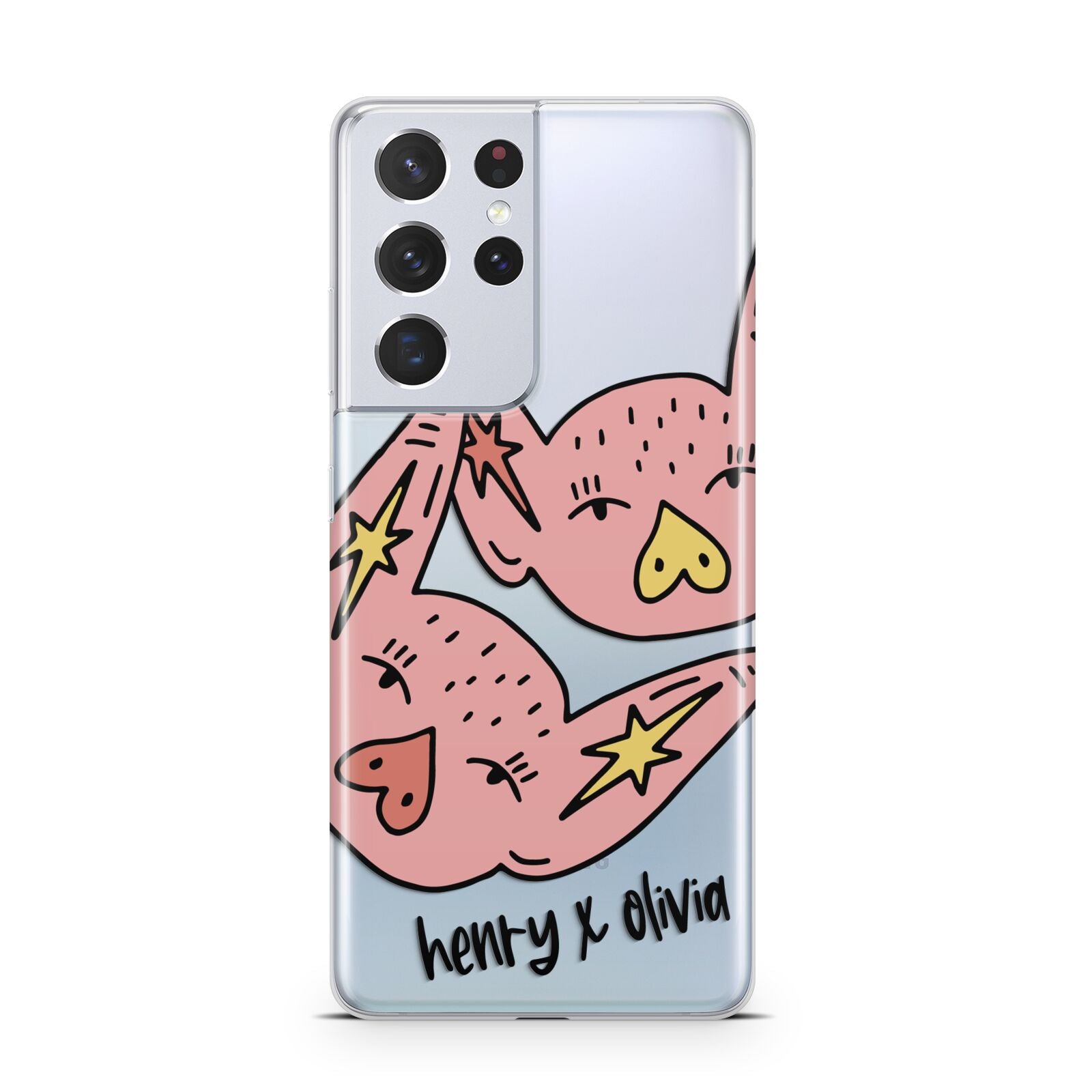 Pink Pigs Couple Samsung S21 Ultra Case