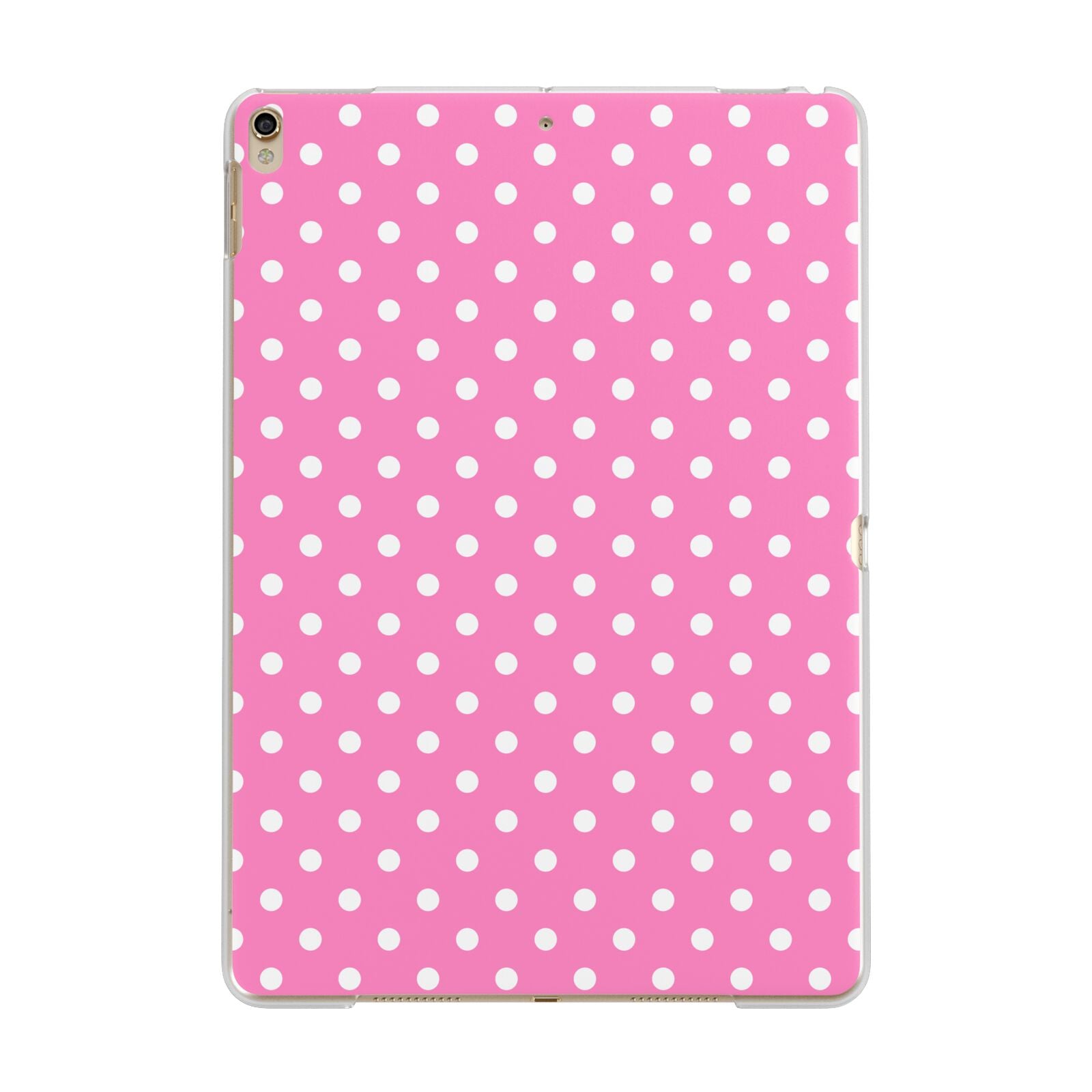 Pink Polka Dot Apple iPad Gold Case