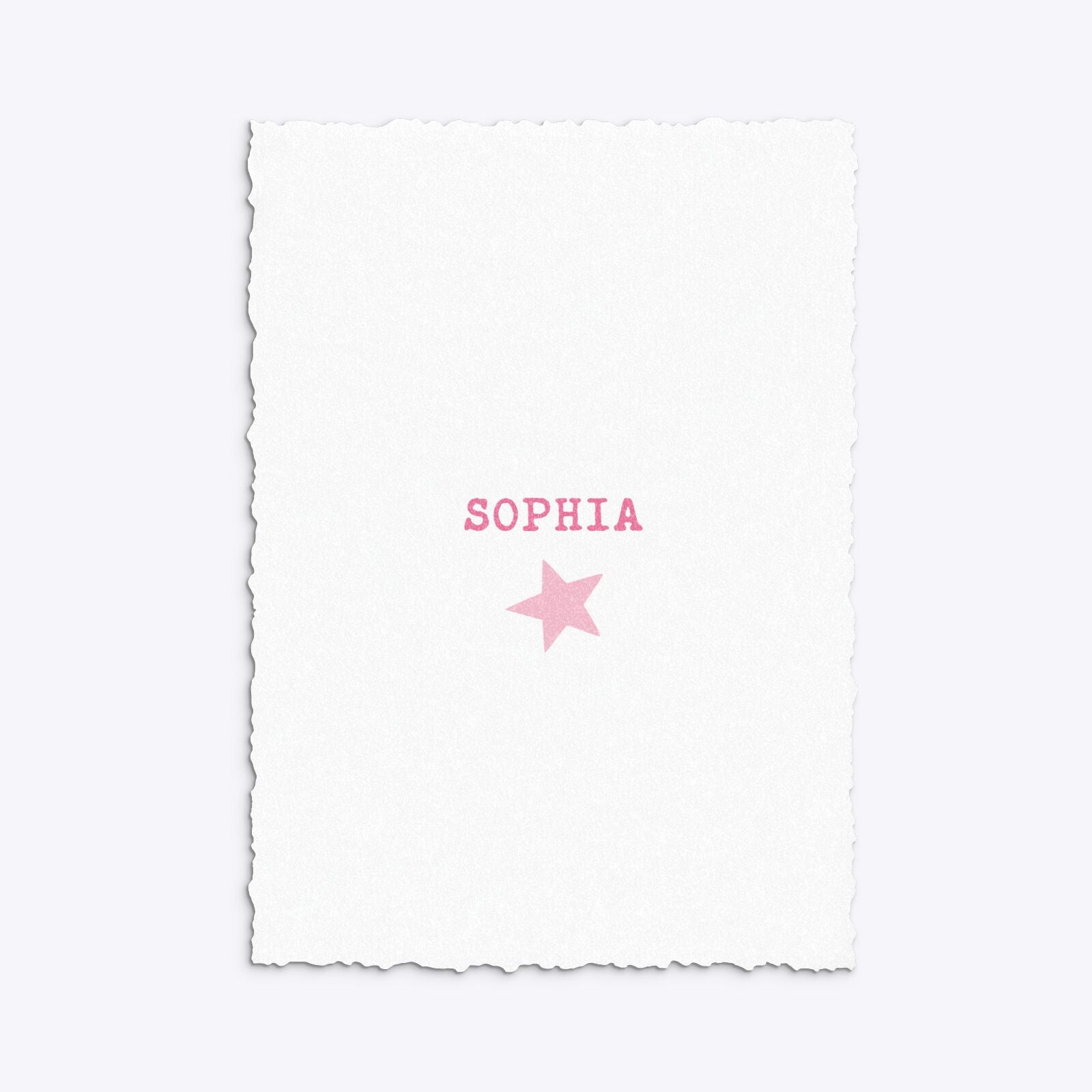 Pink Princess Personalised Birthday Deckle Invitation Glitter Back Image