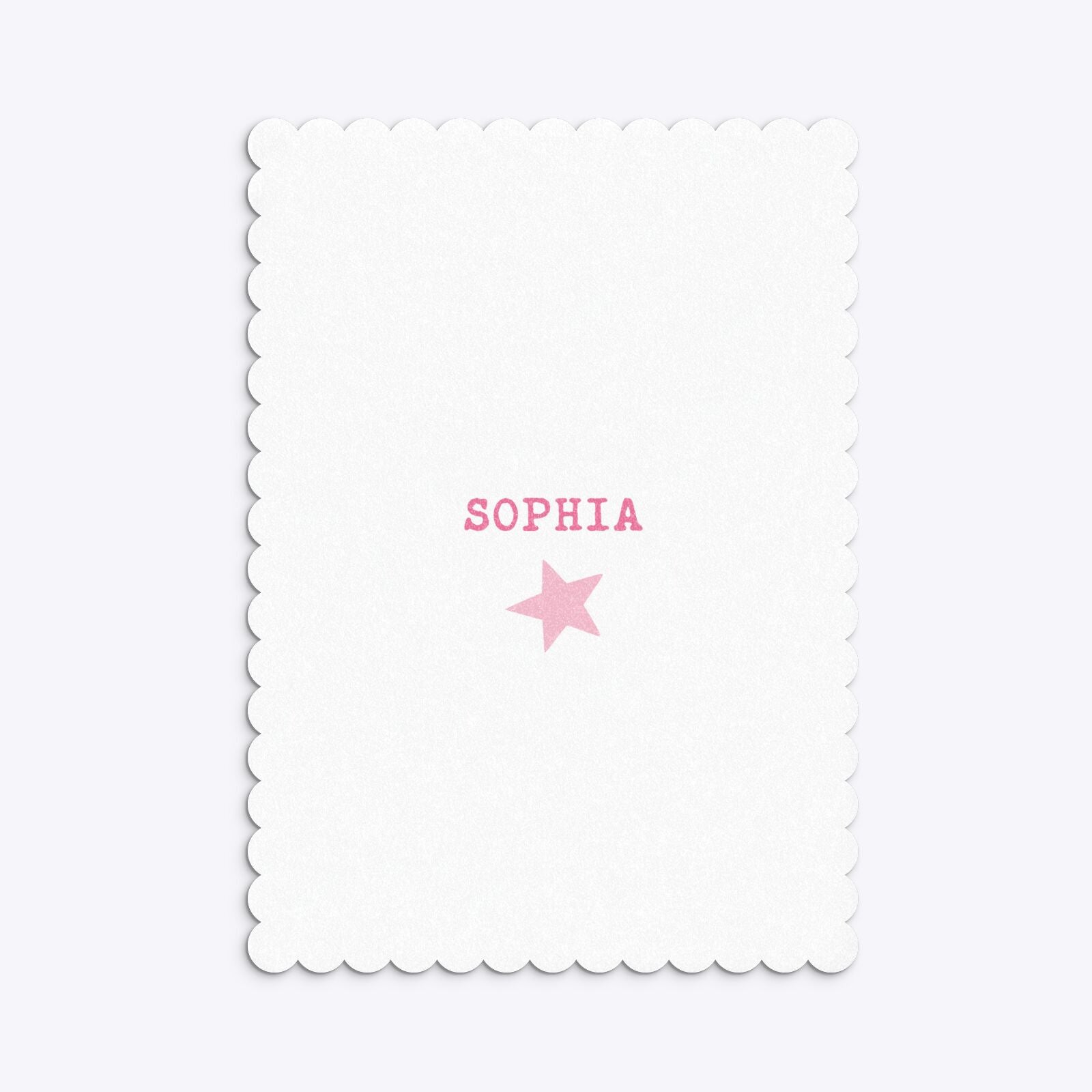 Pink Princess Personalised Birthday Scalloped Invitation Glitter Back Image