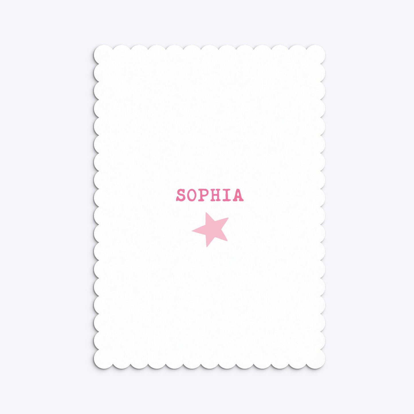 Pink Princess Personalised Birthday Scalloped Invitation Matte Paper Back Image