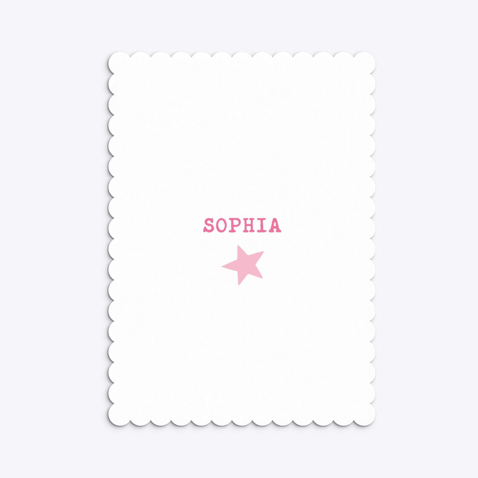 Pink Princess Personalised Birthday Scalloped Invitation Matte Paper Back Image