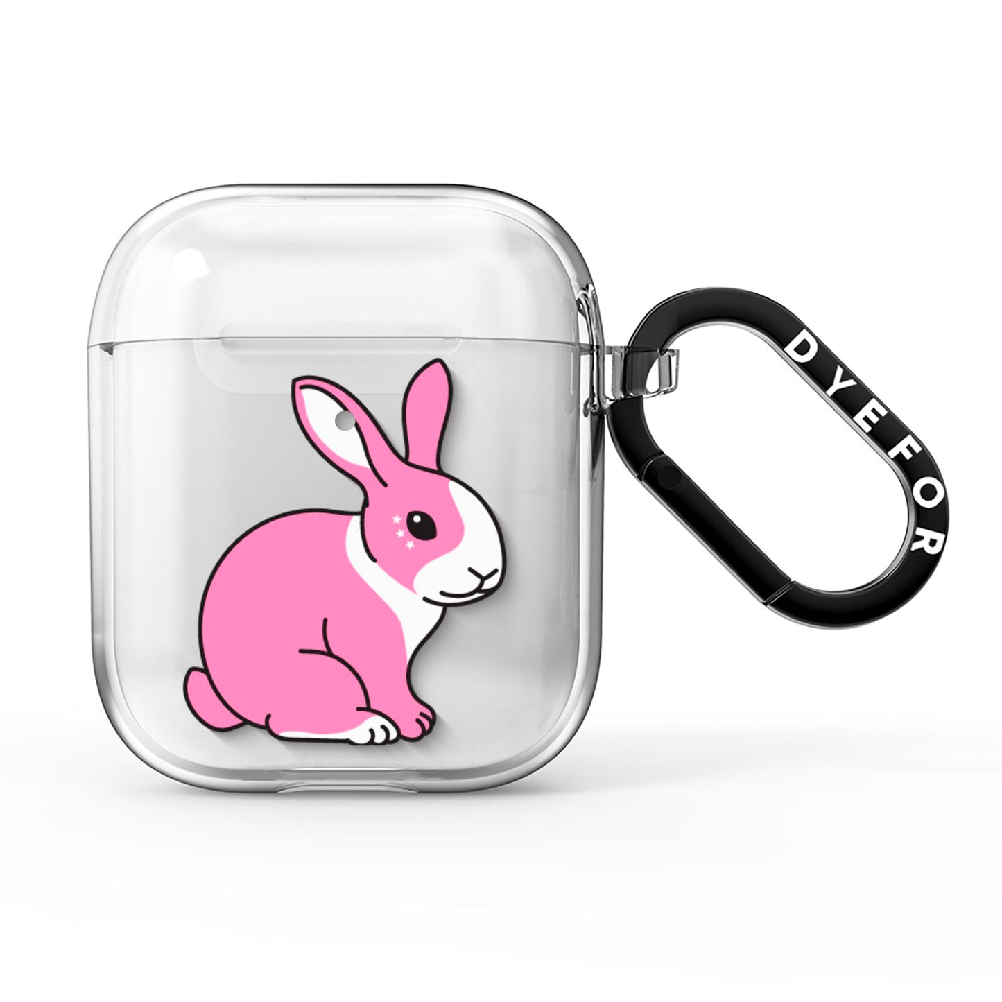 Pink Rabbits AirPods Clear Case