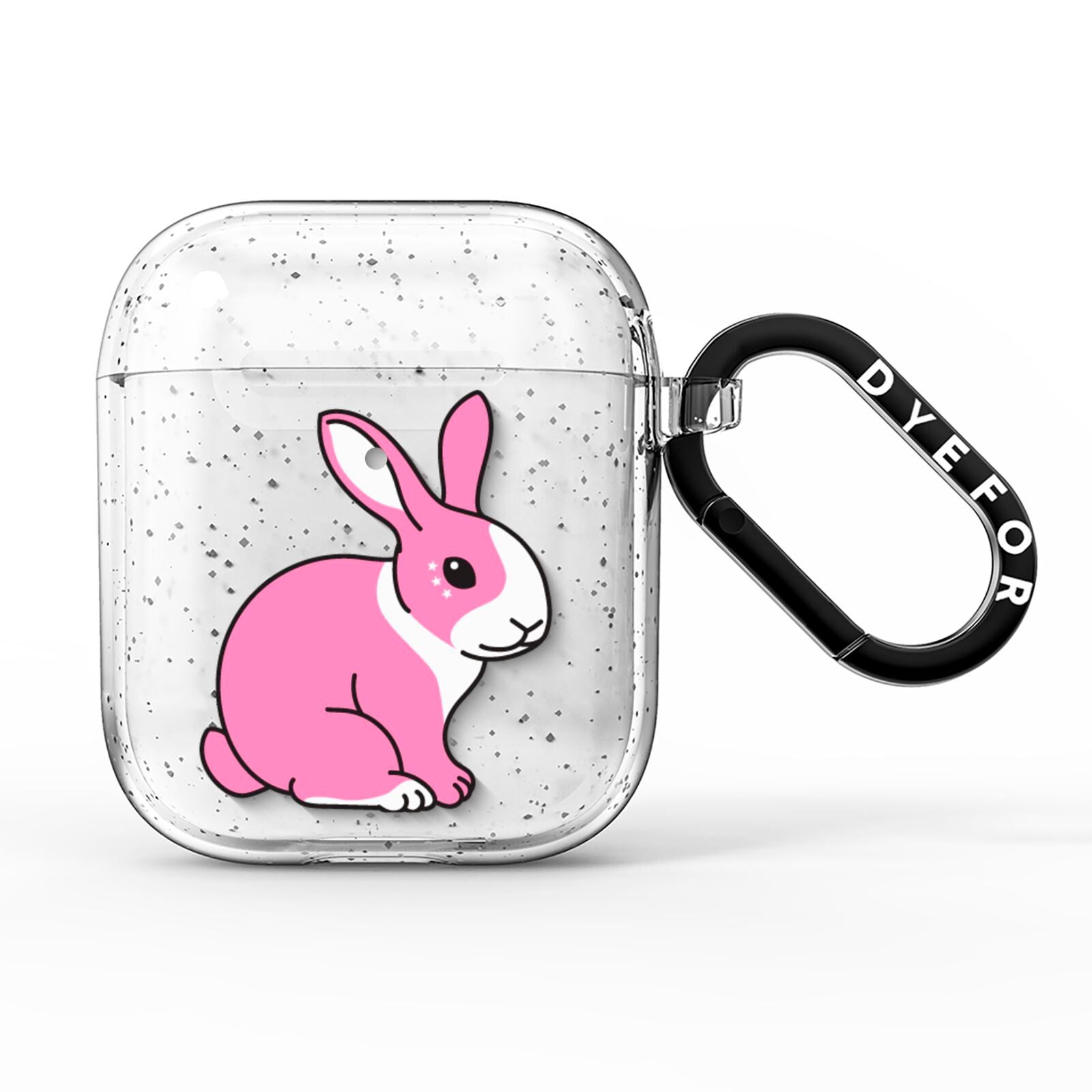 Pink Rabbits AirPods Glitter Case