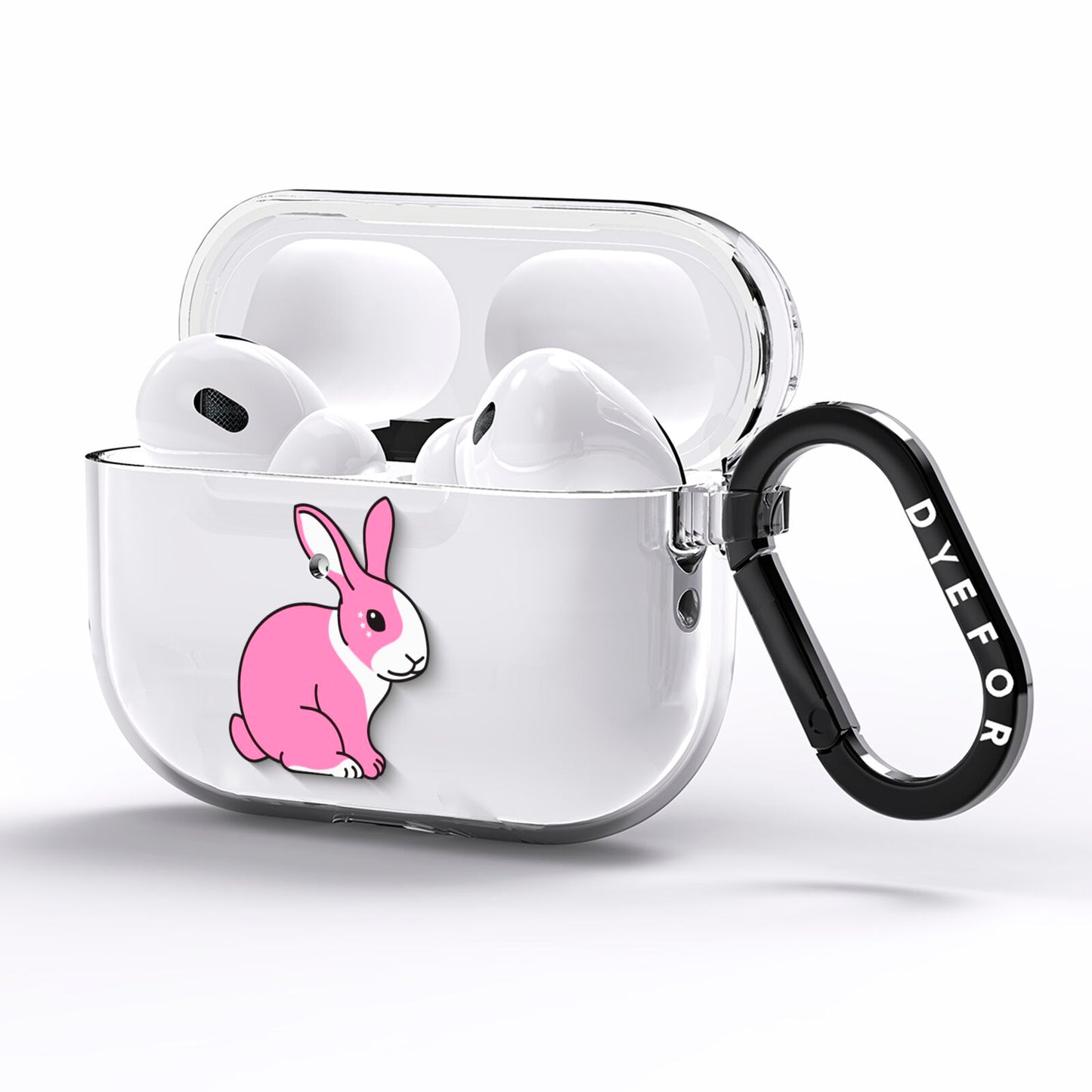 Pink Rabbits AirPods Pro Clear Case Side Image