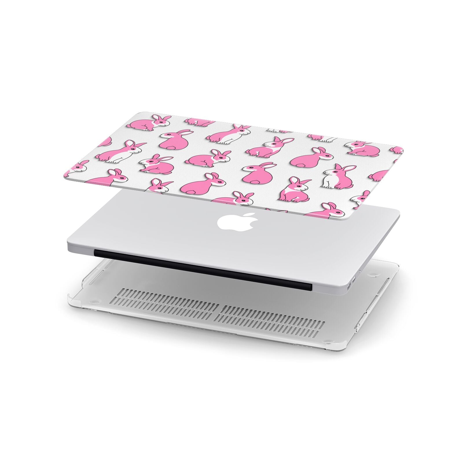 Pink Rabbits Apple MacBook Case in Detail