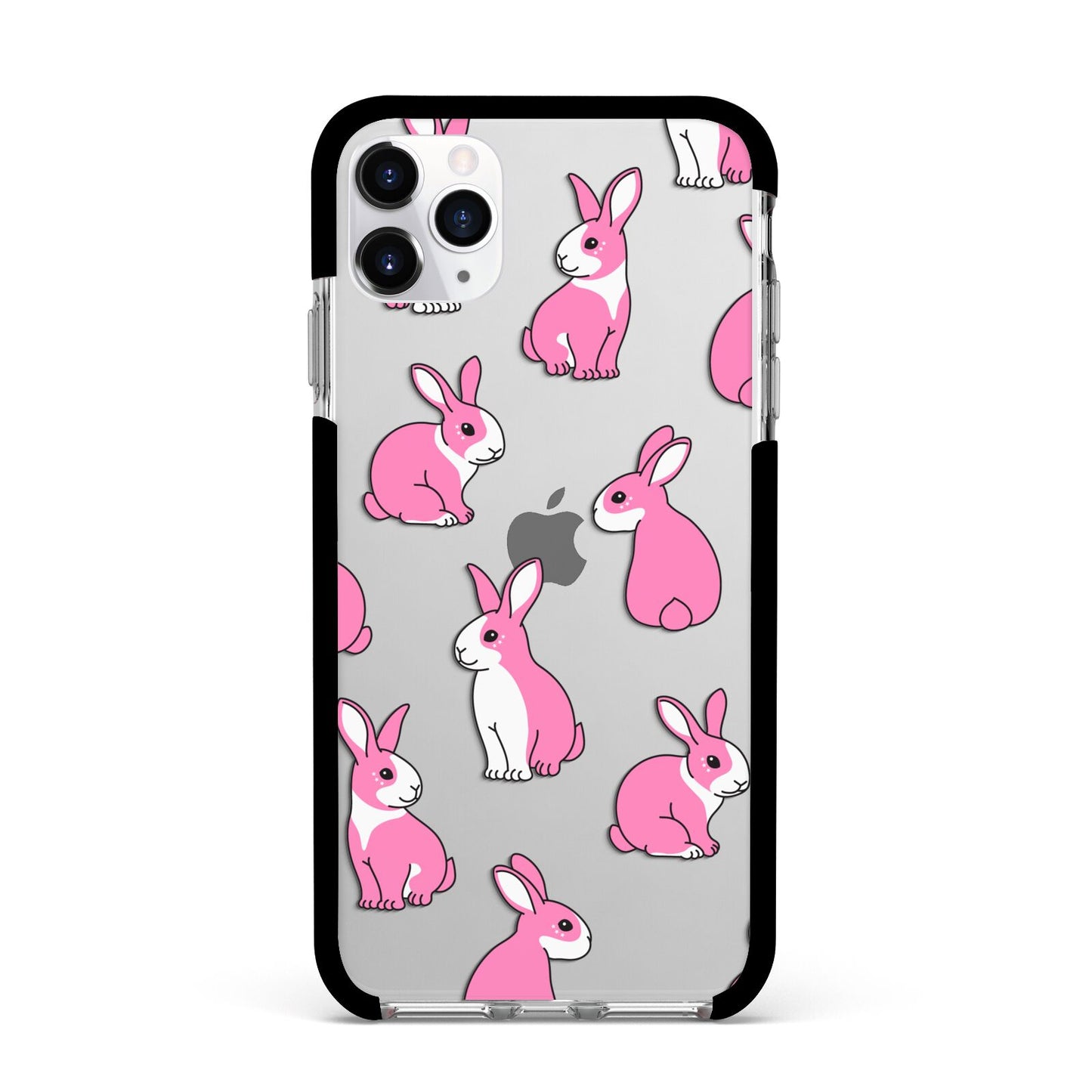 Pink Rabbits Apple iPhone 11 Pro Max in Silver with Black Impact Case