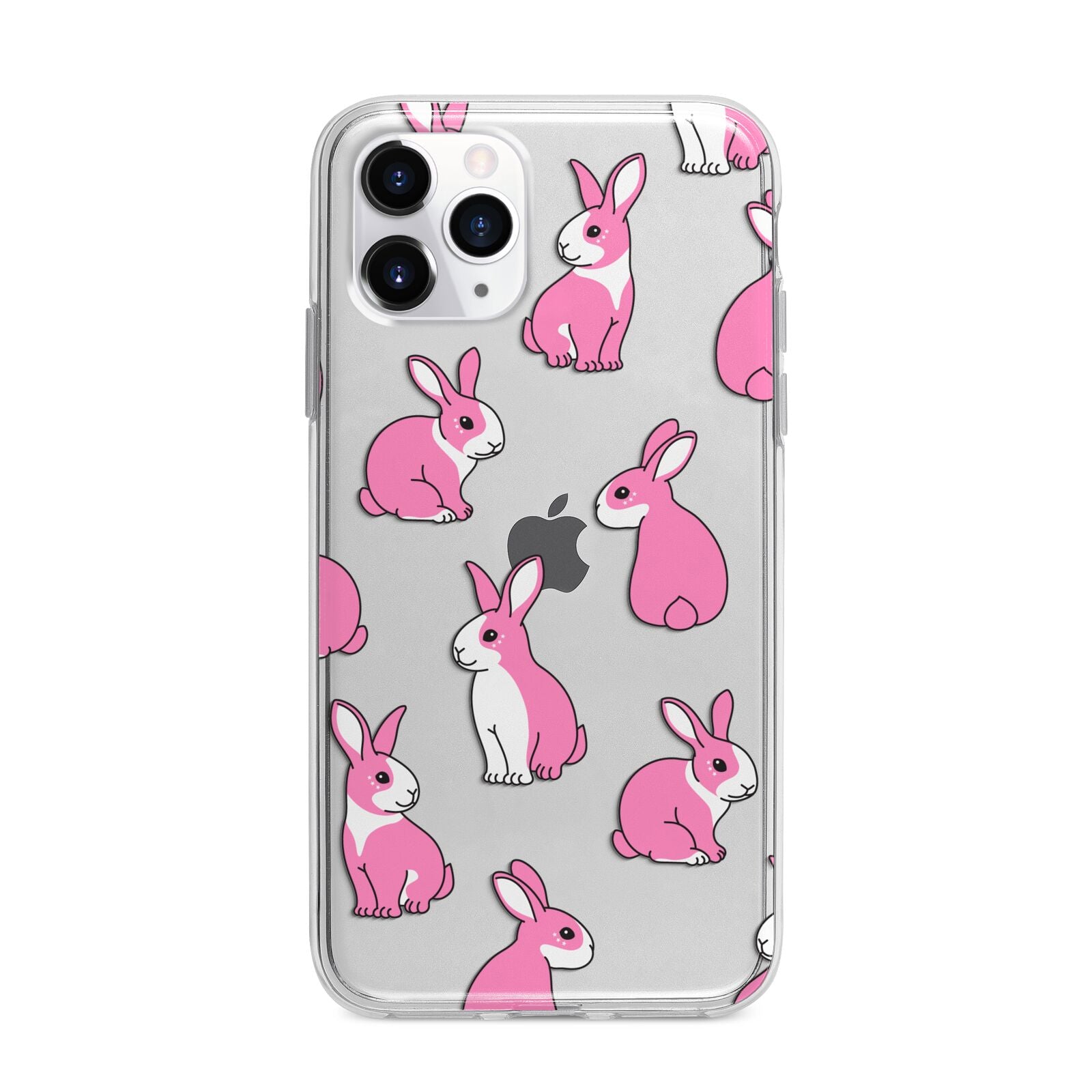 Pink Rabbits Apple iPhone 11 Pro Max in Silver with Bumper Case